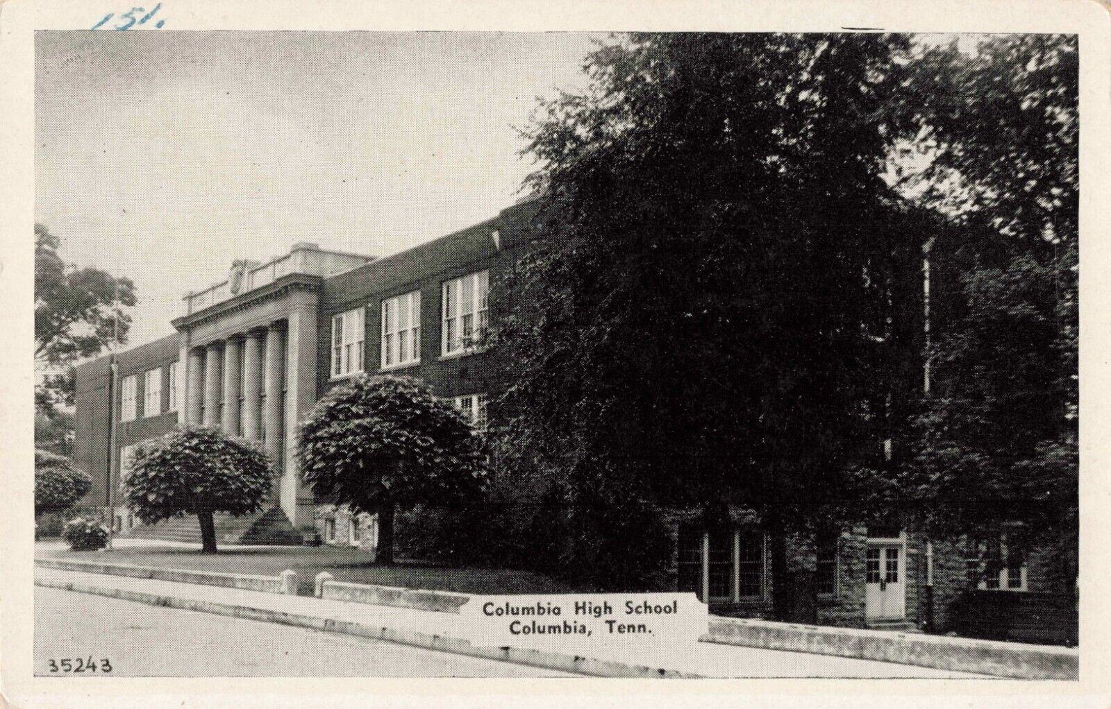 Columbia High School Columbia Tennessee TN c1940 Postcard