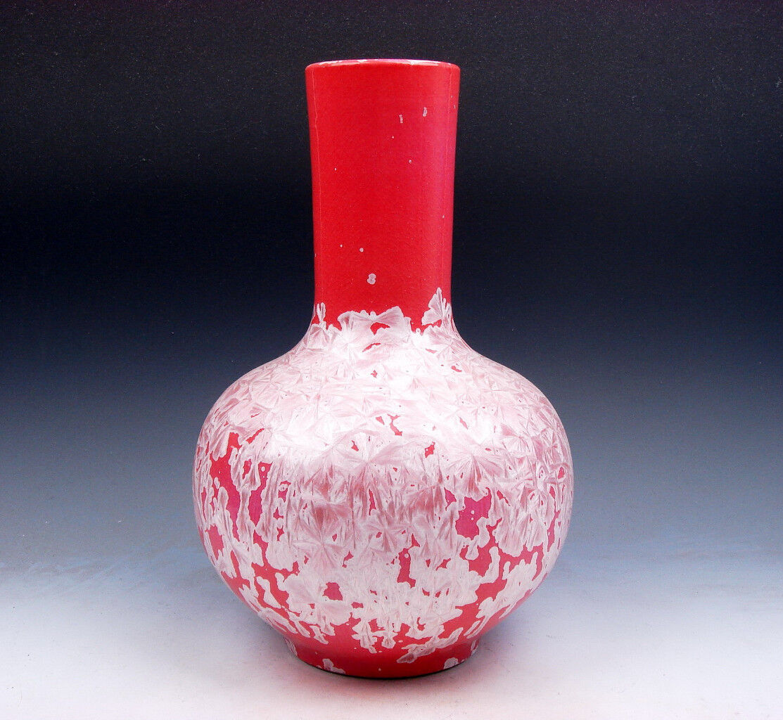 10 Inches Crystalline Glazed Heavy Porcelain SKY-BALL Heavy Vase #06041707
