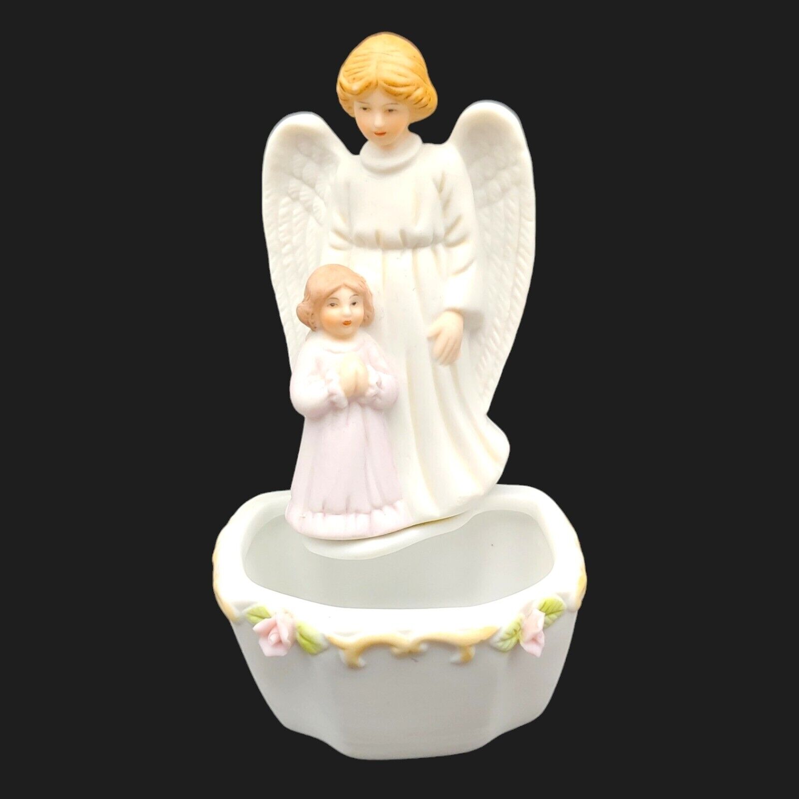 Porcelain Angel Wall Pocket Planter Figurine 4.5\