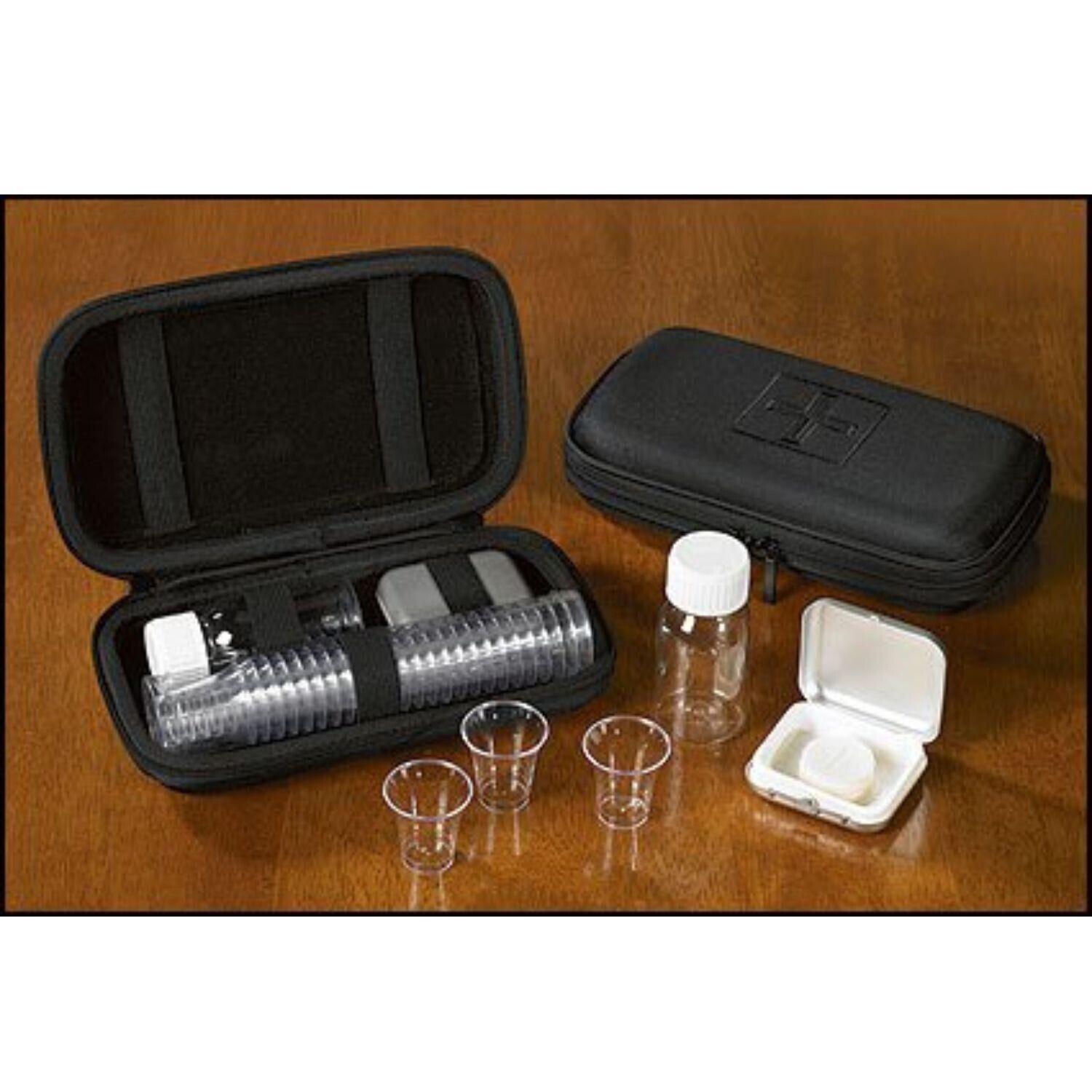 Deluxe Disposable Mass Communion Kit in Travel Case For Church or Sanctuary 9 In