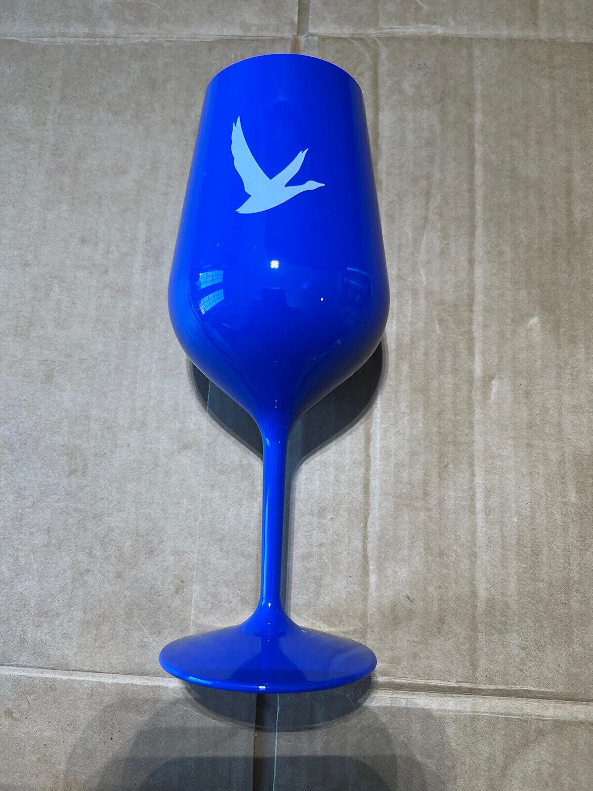 Sets Of 2 Grey Goose Wine Glasses, Hard Acrylic Blue Cups- Brand New, In Box