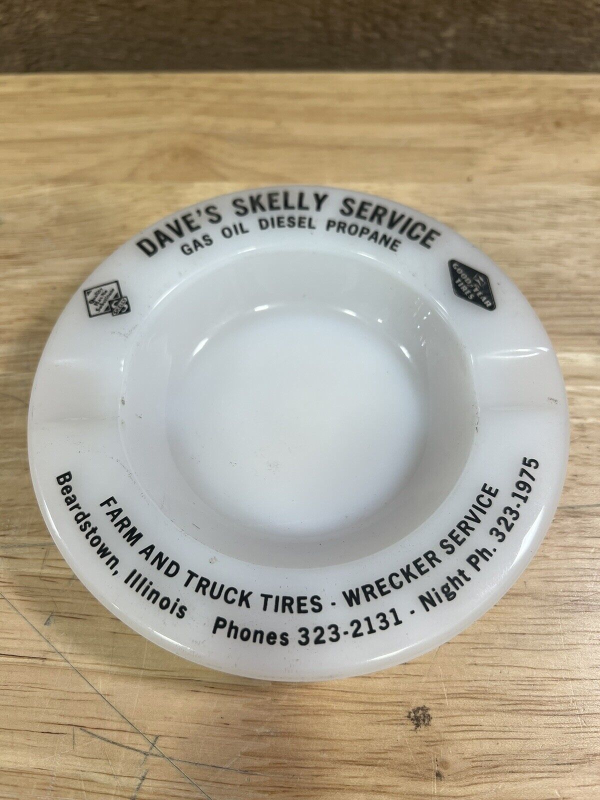 Vintage Dave’s Skelly Service Gas Oil Diesel Propane Goodyear Tires Ashtray