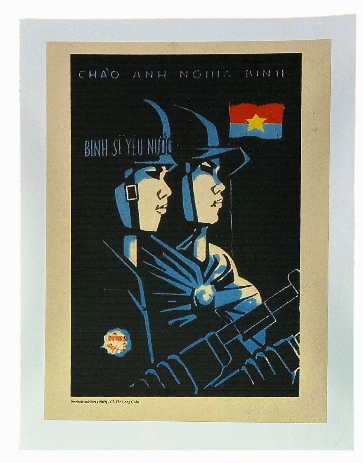 Vintage Vietnam War Propaganda Poster Rise Up Defend the Country From The USA