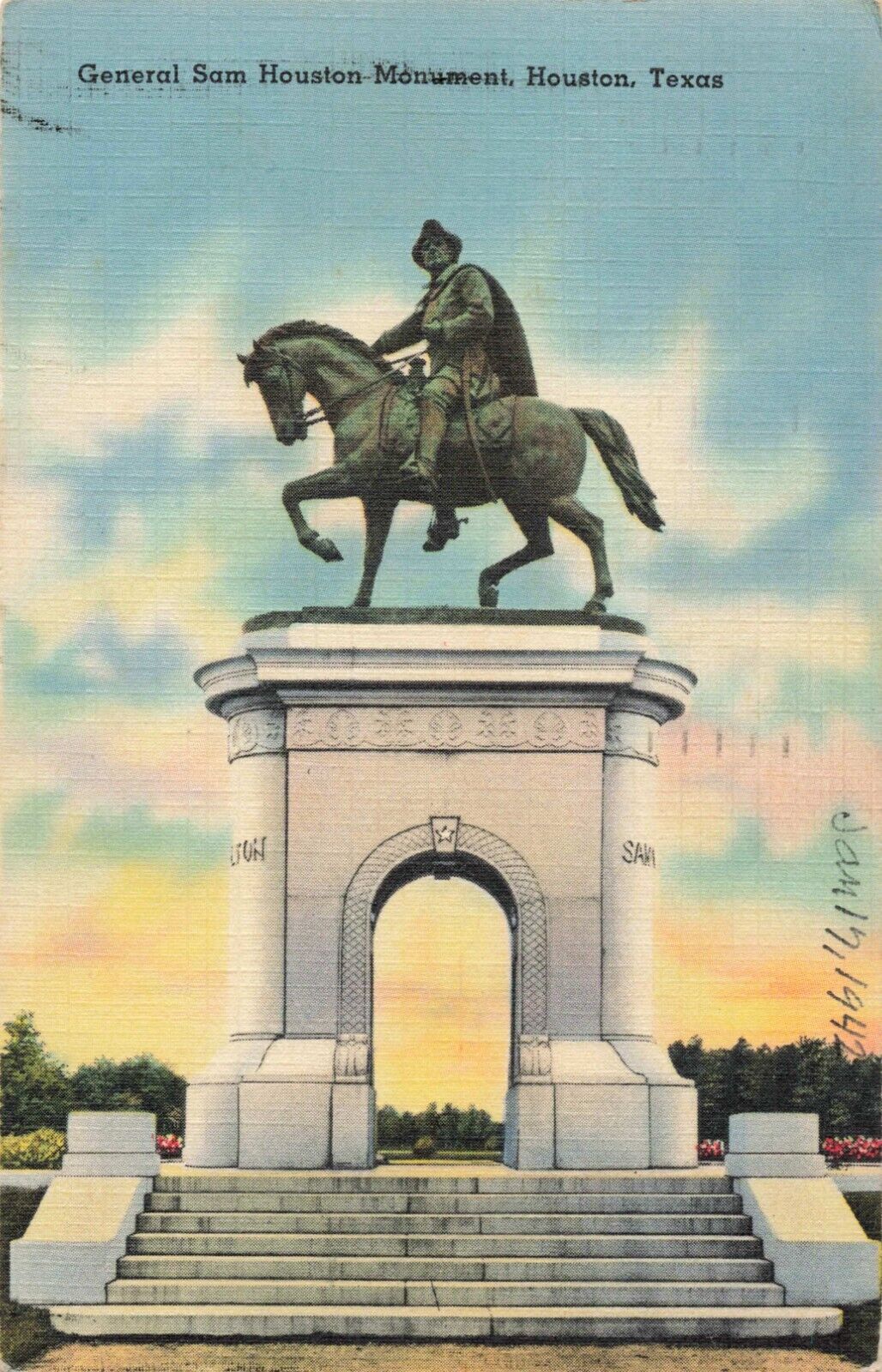 Houston TX Texas, General Sam Houston Monument, Vintage Postcard