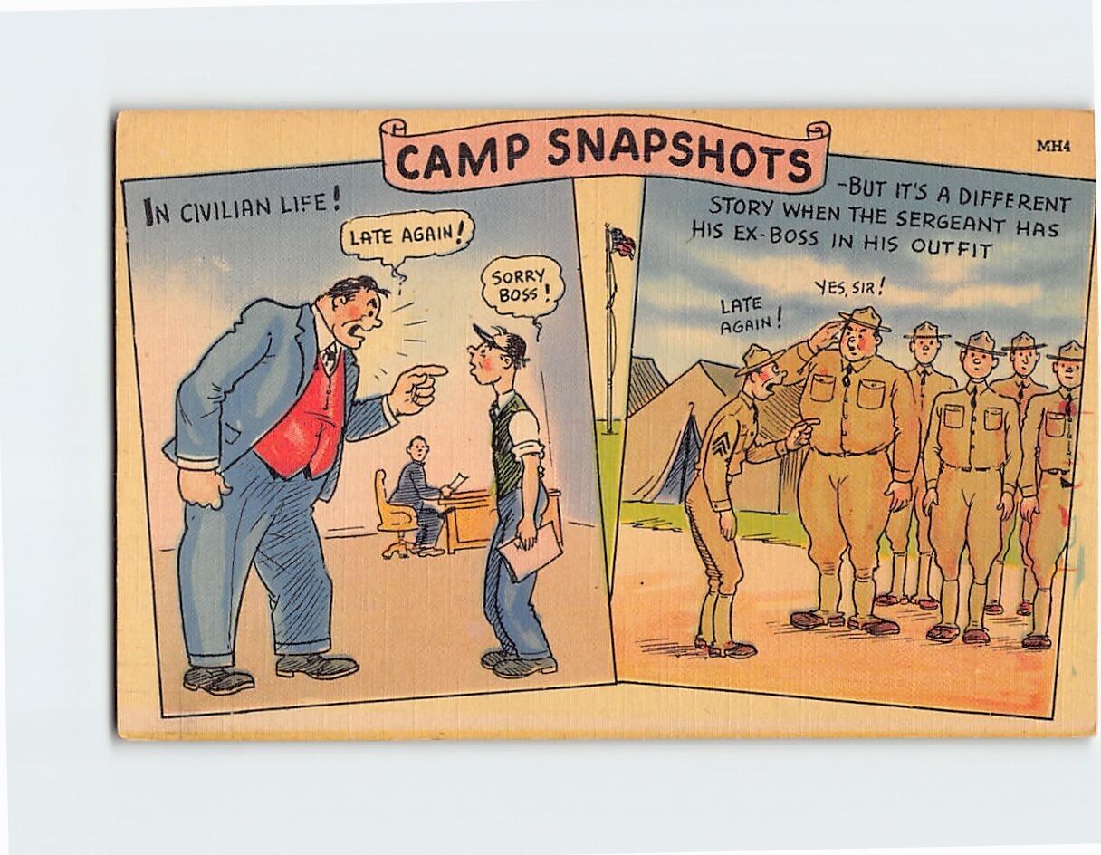 Postcard Camp Snapshots with Comic Art Print