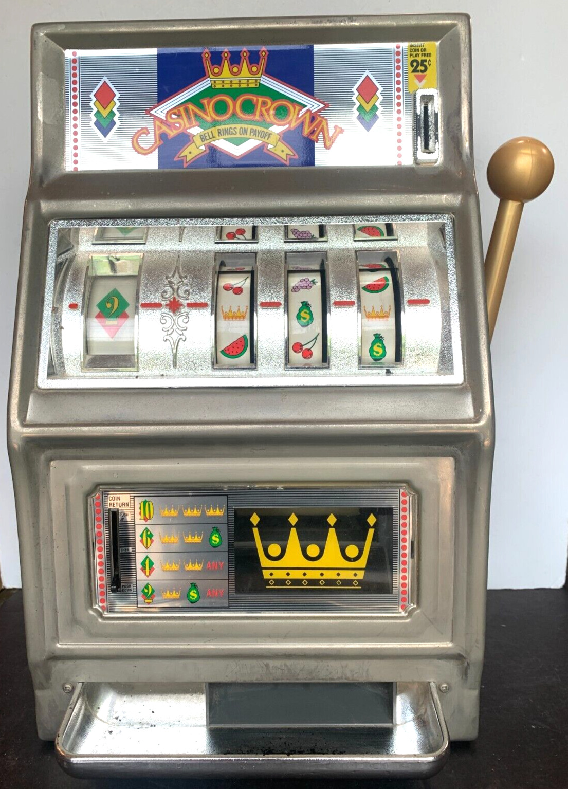 Vintage Waco Casino Crown Desk Top Slot Machine WORKS GREAT  Made in Japan