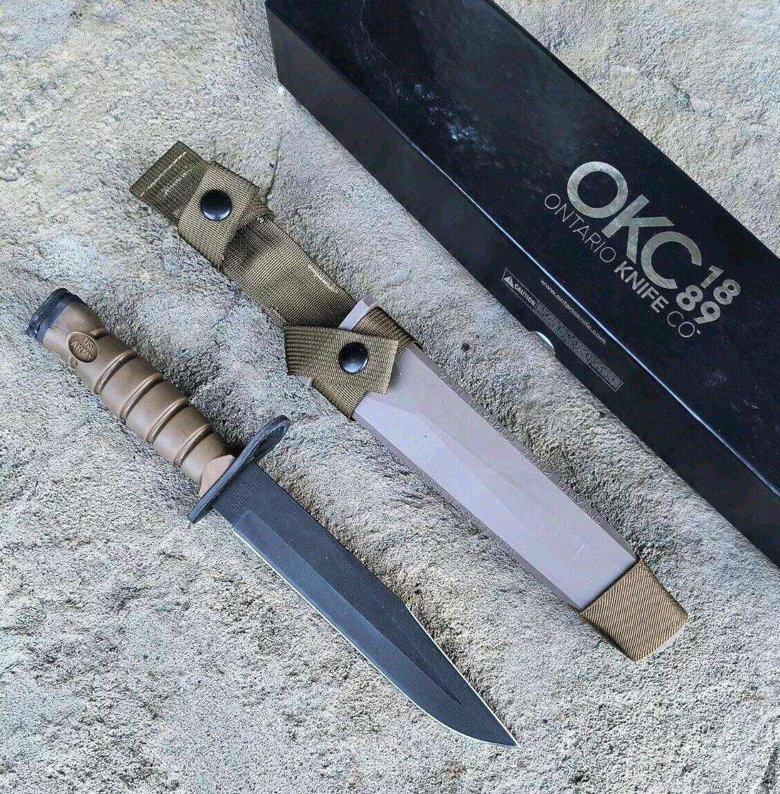Vintage OKC-3FT OKC3 Knife Ontario Knife Co Bayonet Sheath Scabbard Military Arm
