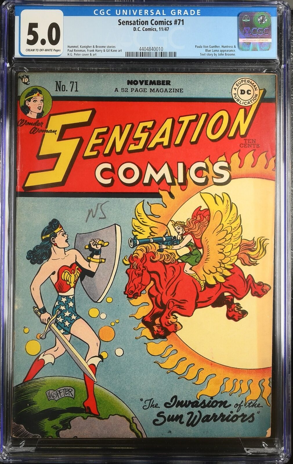 Sensation Comics #71 CGC VG/FN 5.0 Early Wonder Woman Queen Flamina  DC Comics