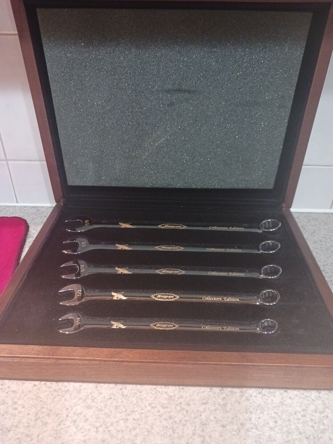 Snap-On COLLECTOR WRENCH SERIES-24kt. Gold Engraved Collector 5 Piece . In Box