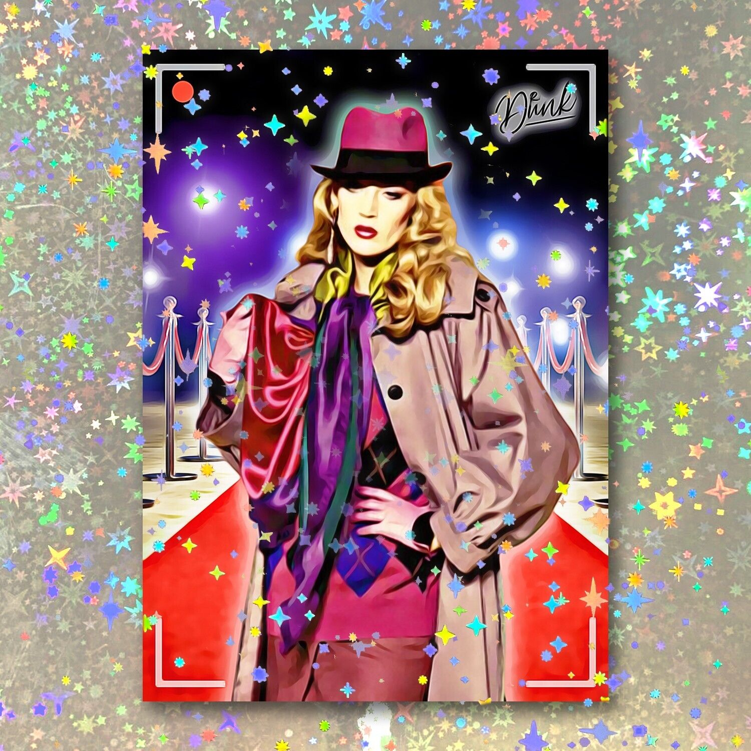 Jerry Hall Holographic Photogenic Sketch Card Limited 1/5 Dr. Dunk Signed