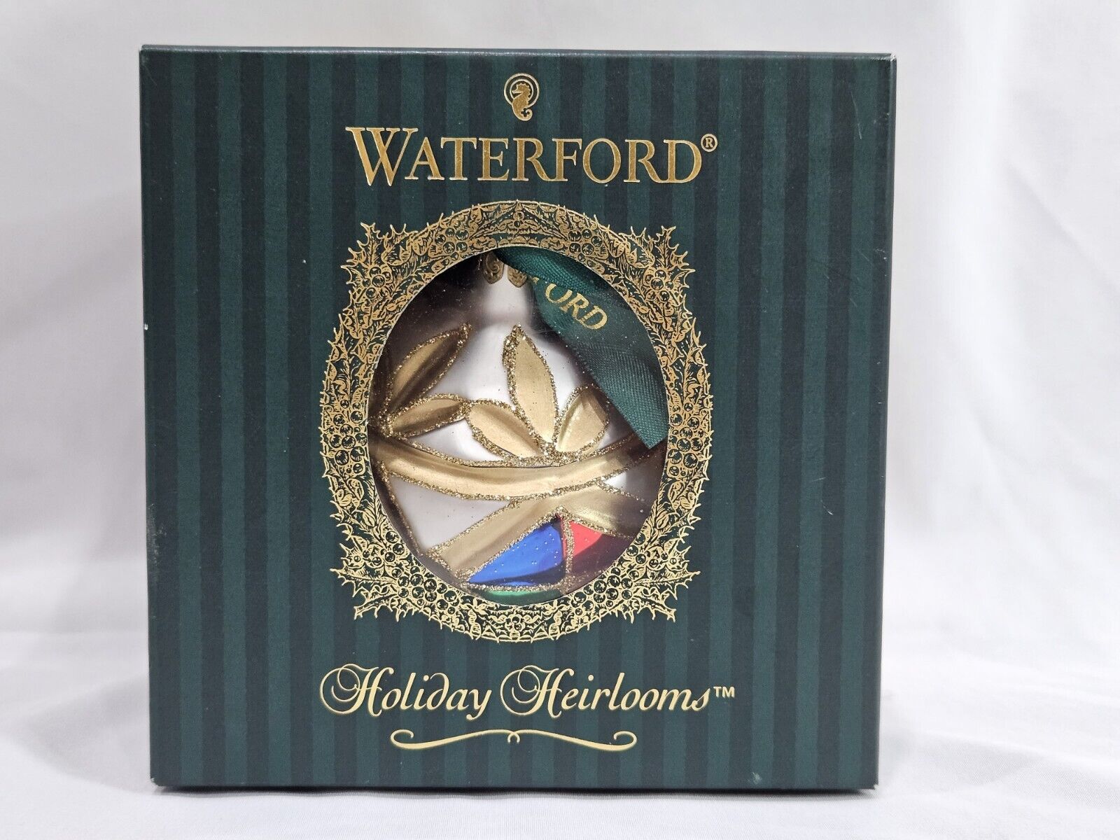 Waterford Holiday Heirlooms Cross Cut Ball Ornament With Box 