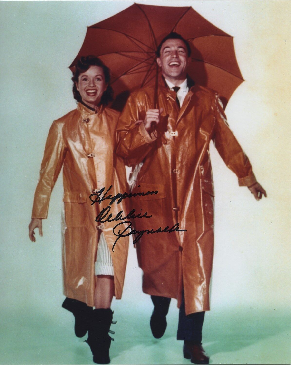 DEBBIE REYNOLDS SIGNED PHOTO SINGING IN THE RAIN AUTHENTIC  NOT SECRETARIAL