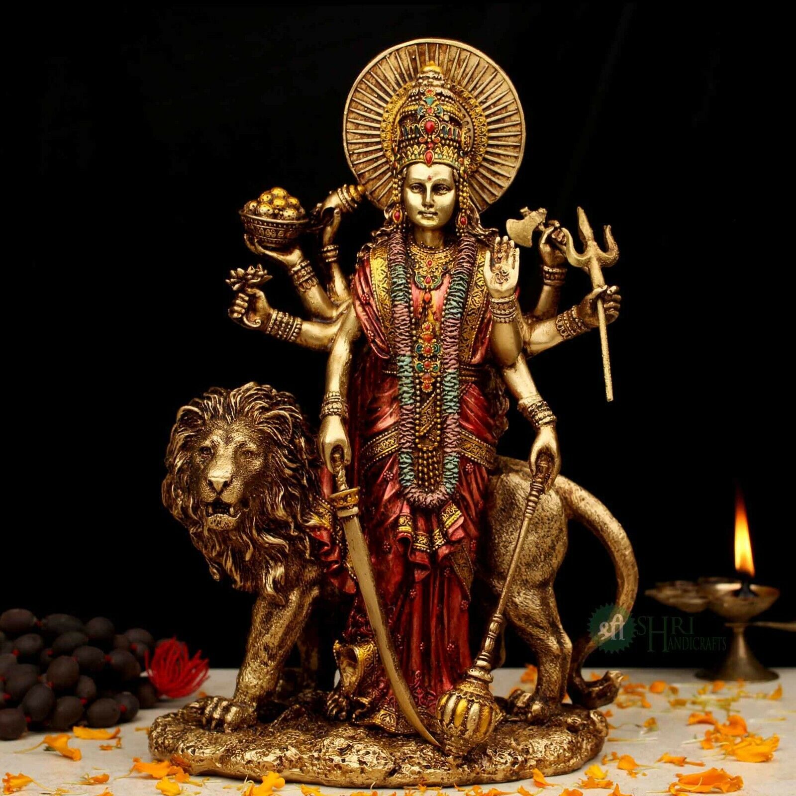 Durga Maa Statue Amba Statue Best Gift for Mothers Durga with Lion Home Decor 