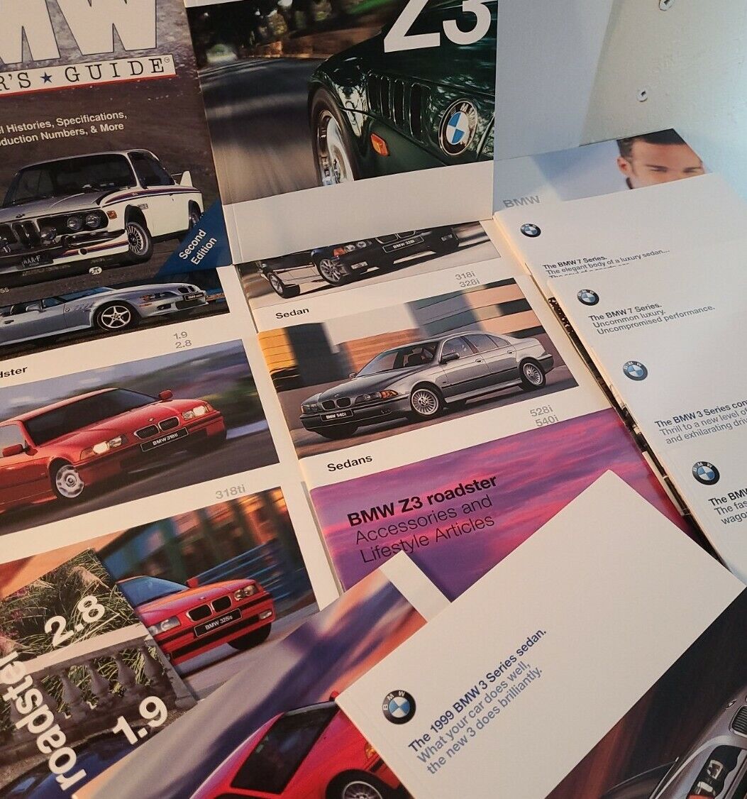 16 Original  BMW Sales Brochures from 1990s - Z3 Roadster, 3, 5 & 7  Series