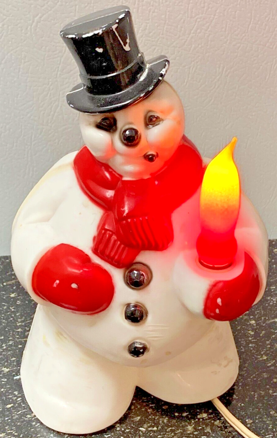 Vintage Christmas Hard Plastic Royalite Royal Electric Light up Snowman: Working
