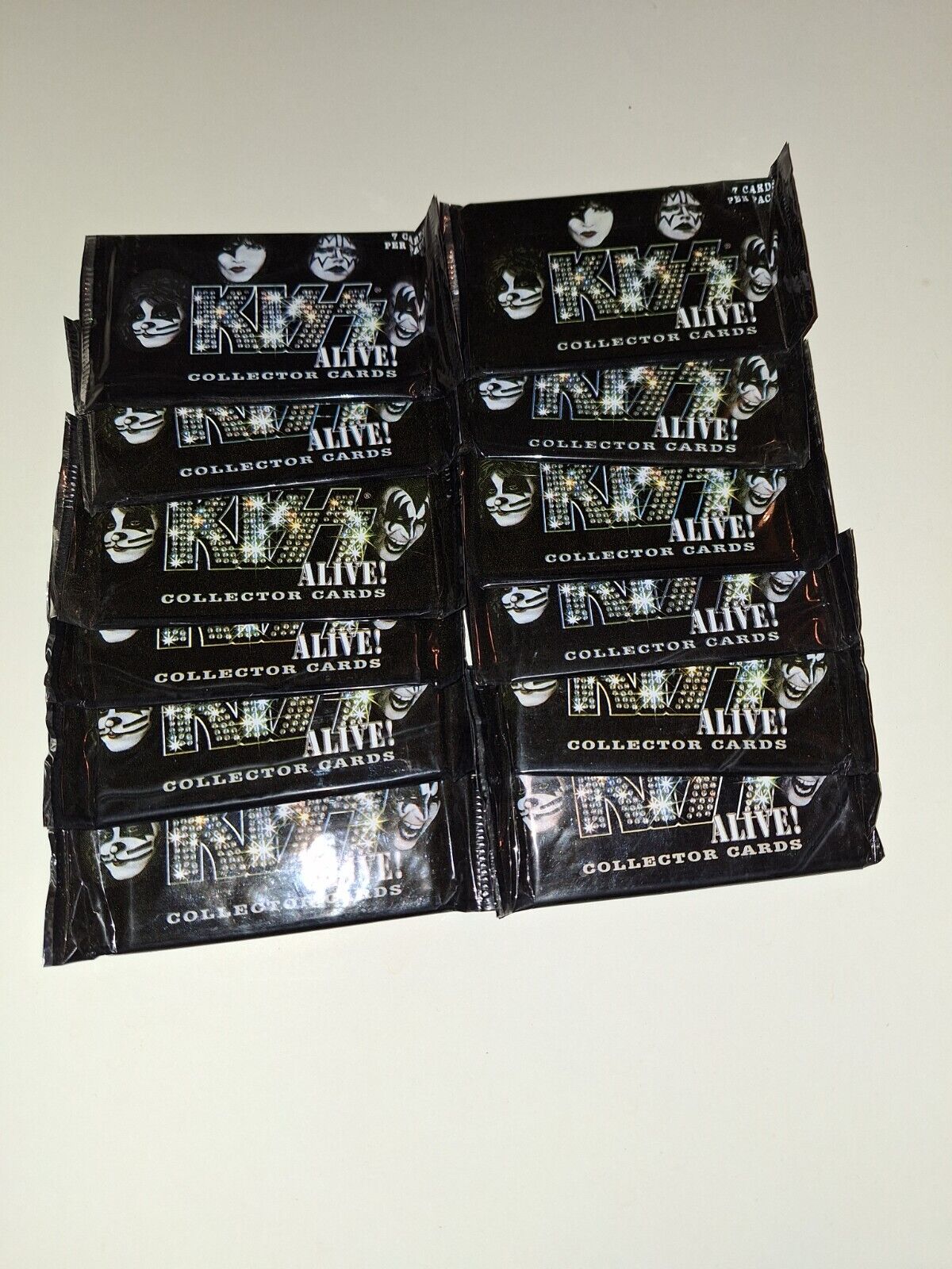 12 Unopened KISS Alive Collector Trading Card Packs; 7 Card’s Per Pack 2001