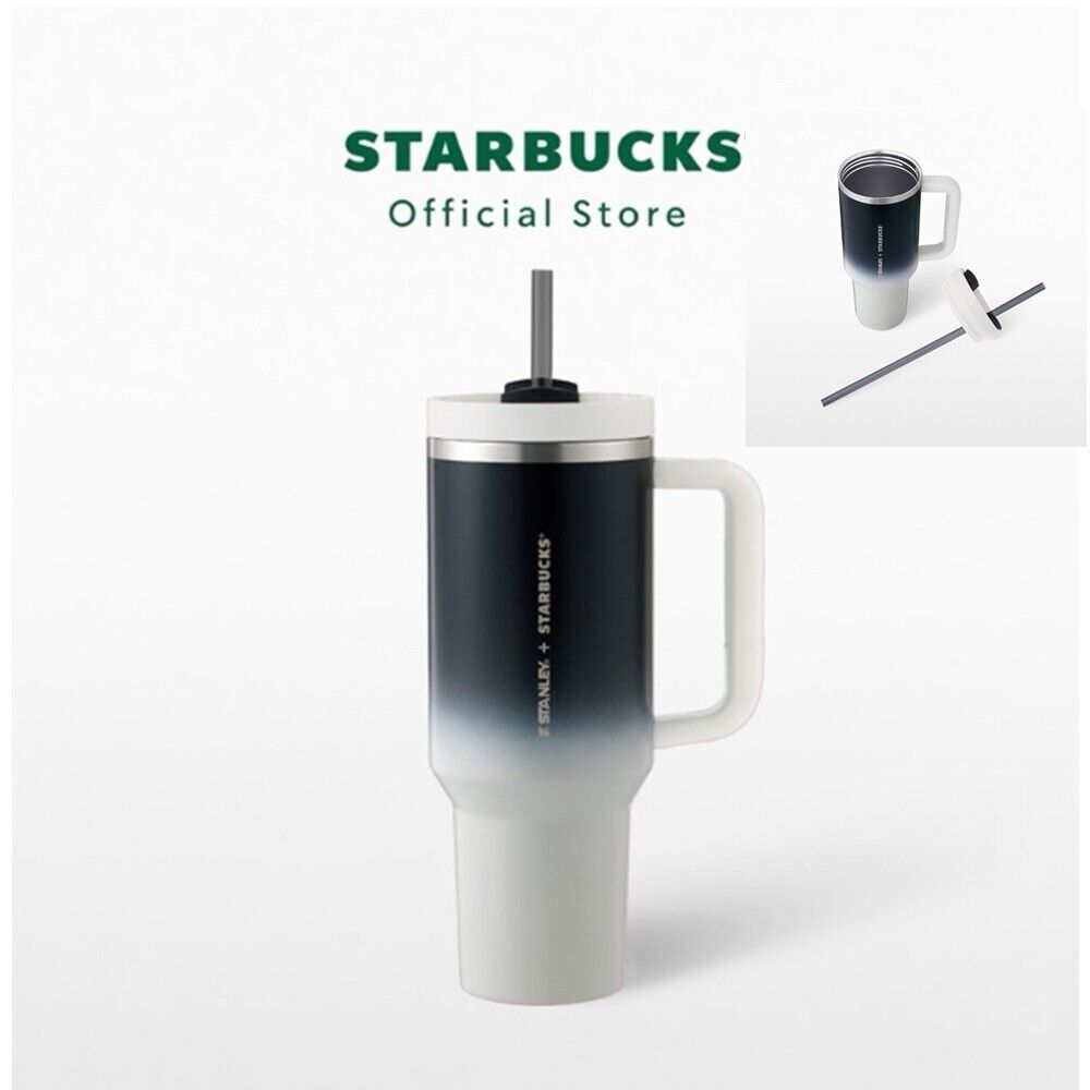 Starbucks Stanley Monochrome Gradient Black White Cold Cup 40oz Limited Thailand