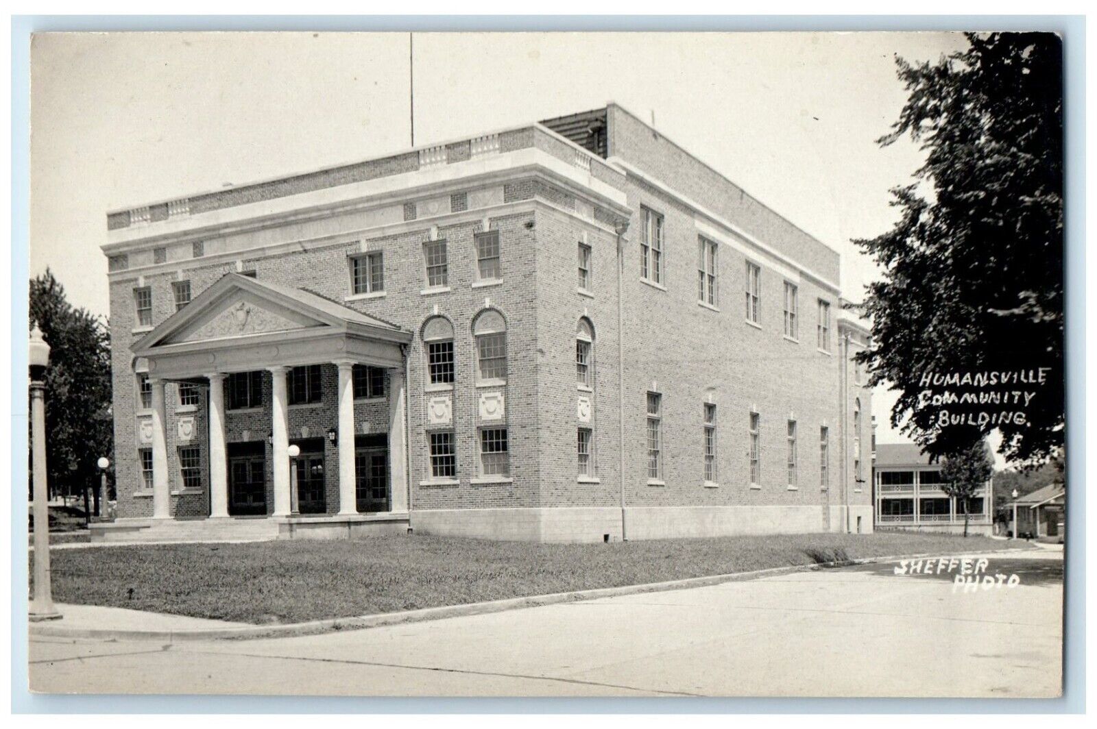 c1910\'s Humansville Community Building Missouri MO Sheffer RPPC Photo Postcard