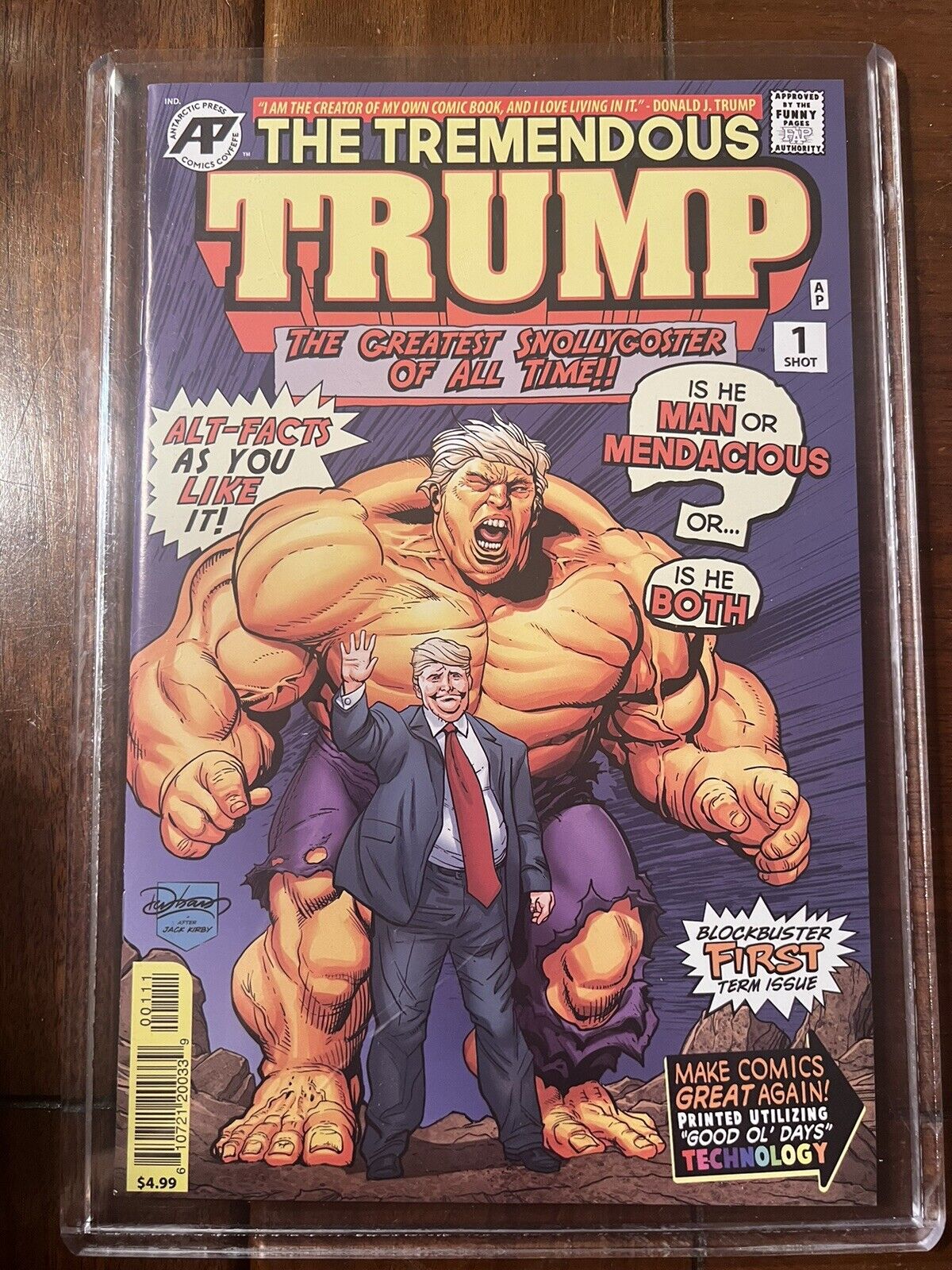 THE TREMENDOUS TRUMP #nn 2017 WHITE PAGES HULK #1 COVER SWIPE RARE RAW COPIES
