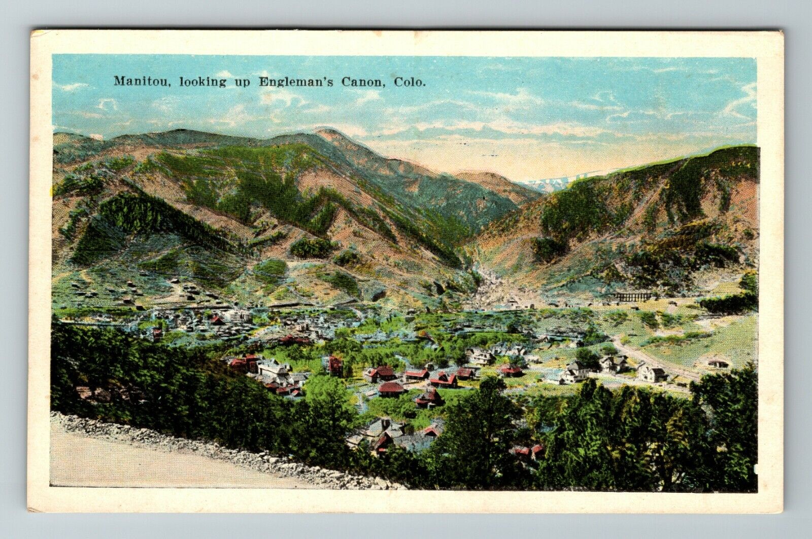 CO-Colorado, Manitou, Engleman\'s Canon, Aerial Scenic View, Vintage Postcard