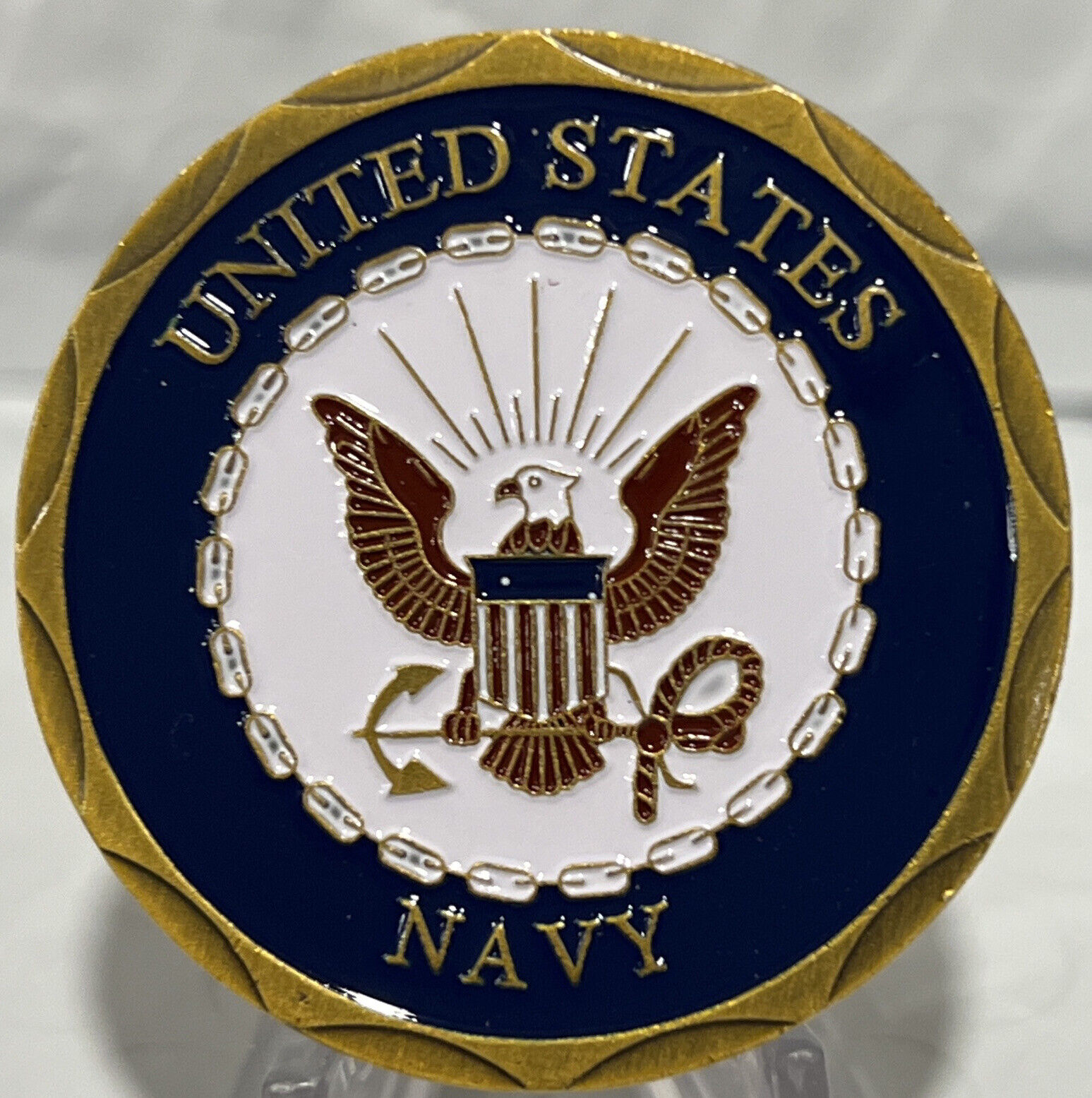 * US Navy Challenge Coin, Shellback US Navy Colors New Challenge Collectible