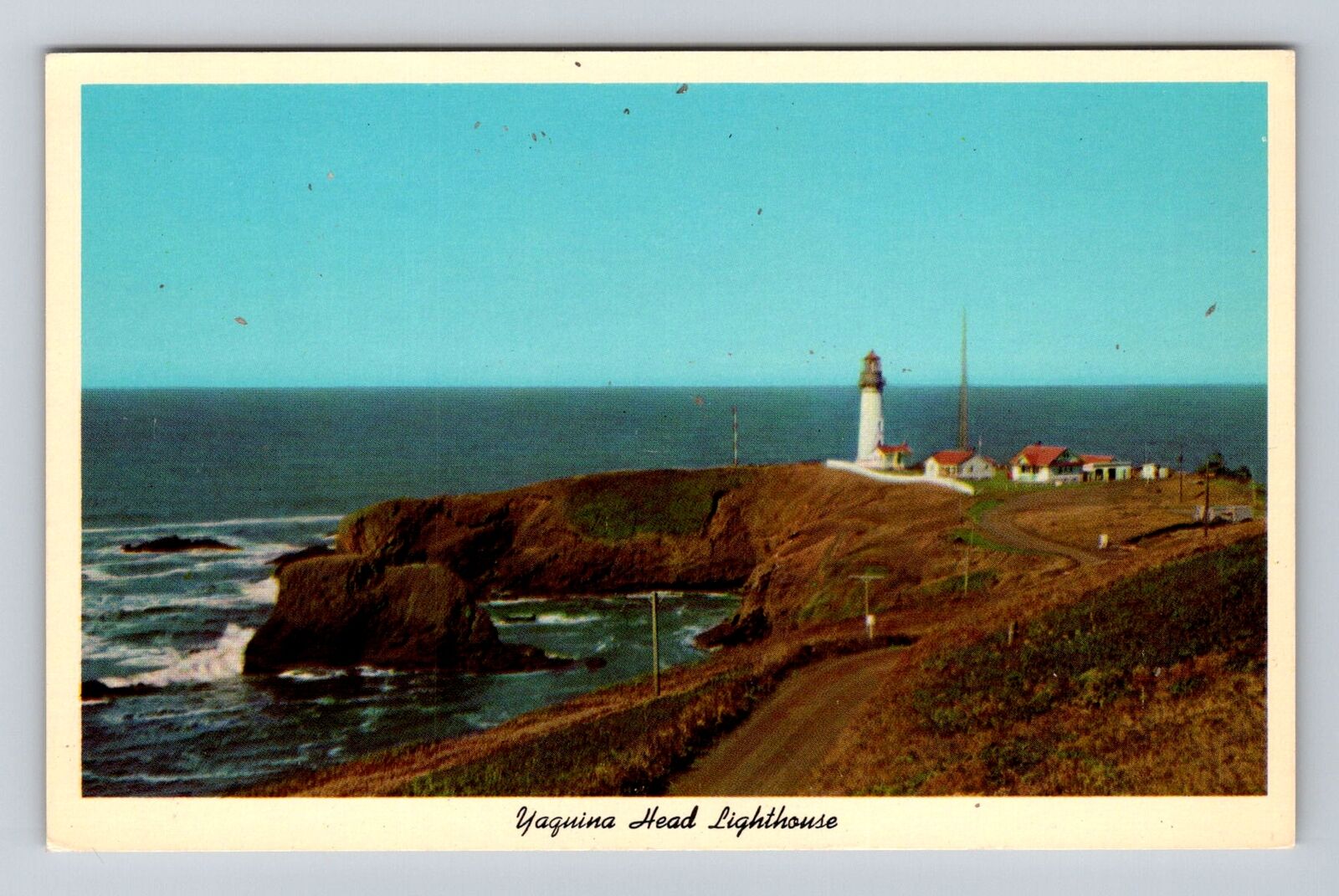 OR-Oregon, Yaquina Head Light House, Antique Vintage Souvenir Postcard