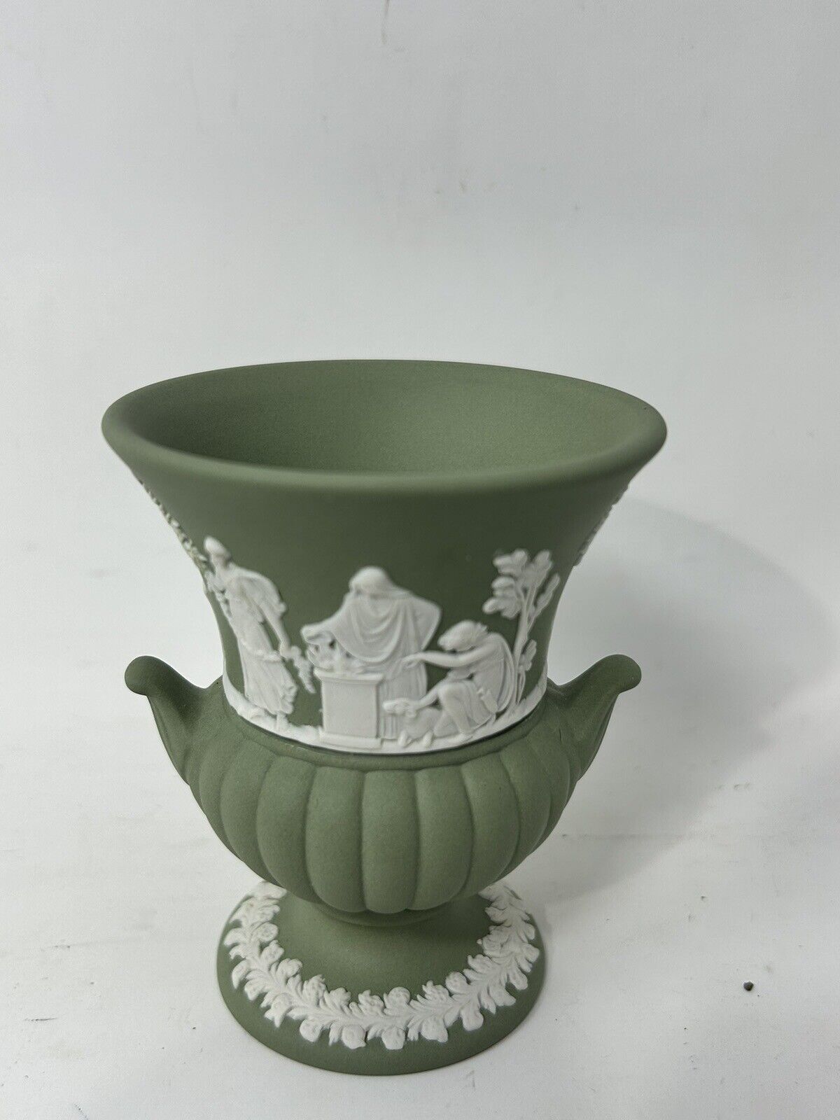 Wedgwood Jasperware  Urn Vase - Miniature - Creamer - Sage Green
