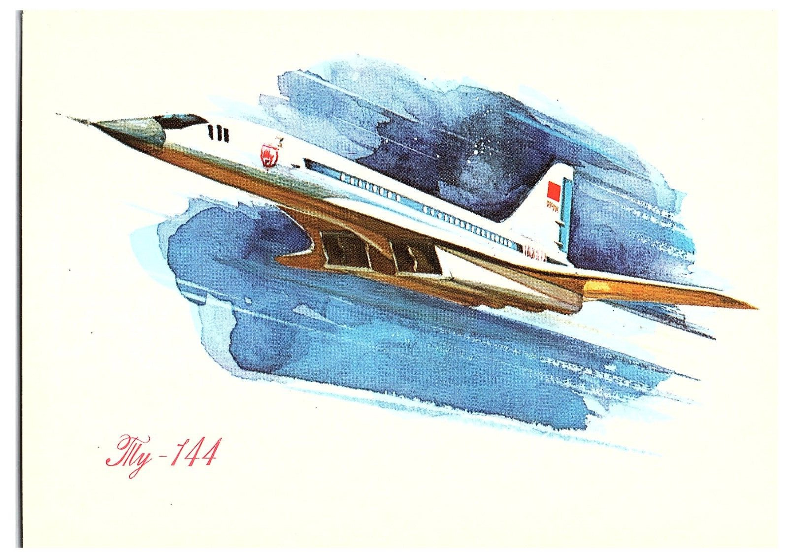 Aeroflot Series TU 144 worlds 1st supersonic transport Airplane Postcard