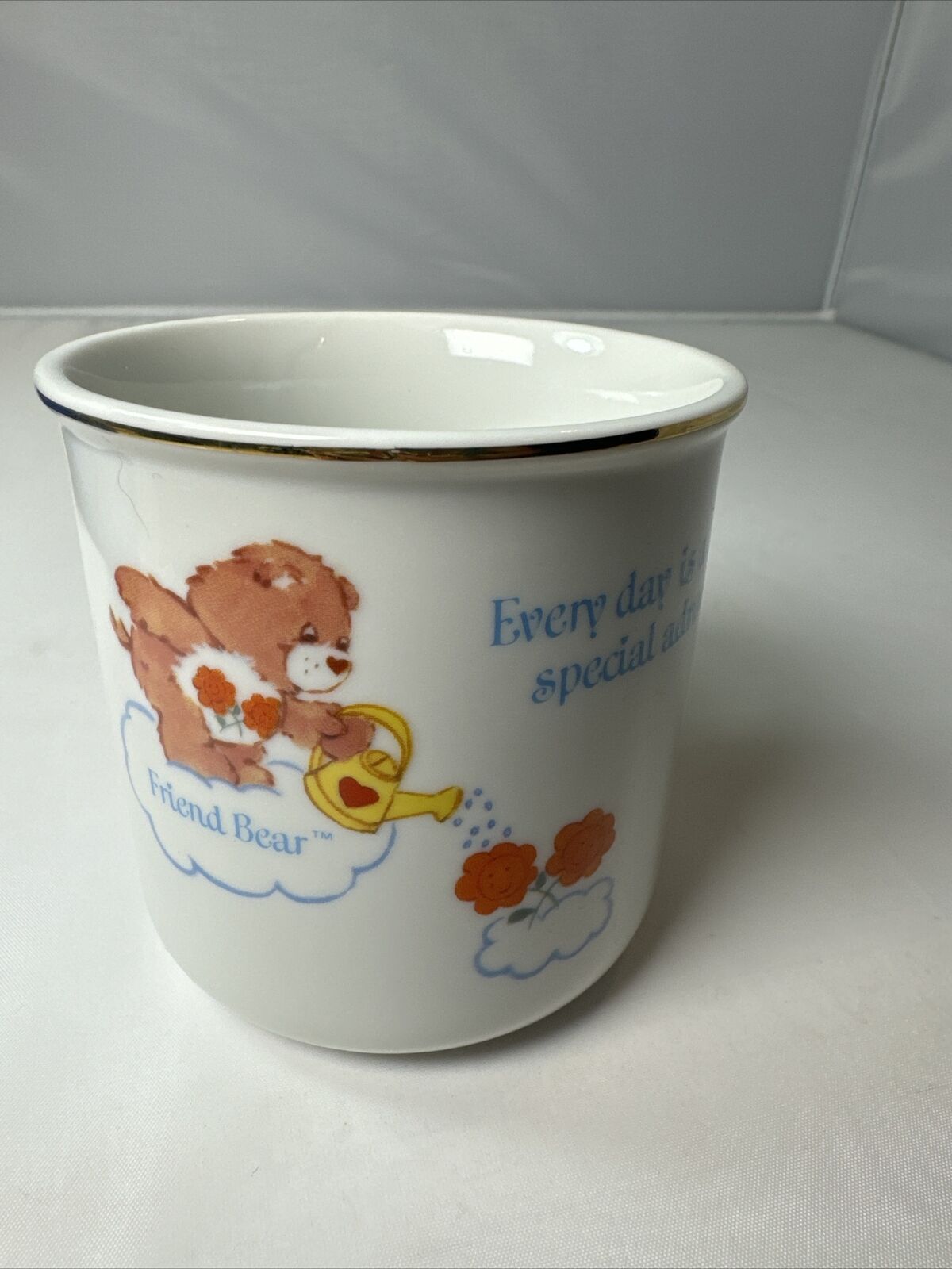 Vintage Care Bears Fine Porcelain Mug Cup Gold Rim American Greetings 1984