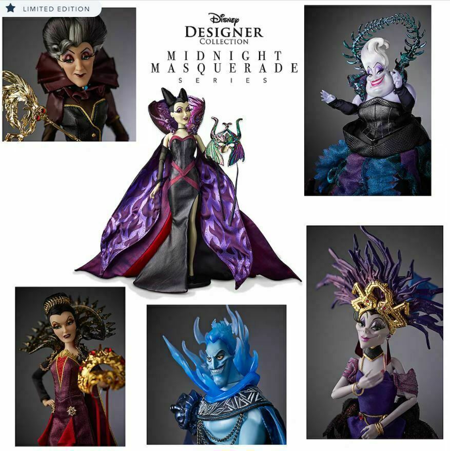 Disney Designer Midnight Masquerade Villains Limited Edition Doll Set 