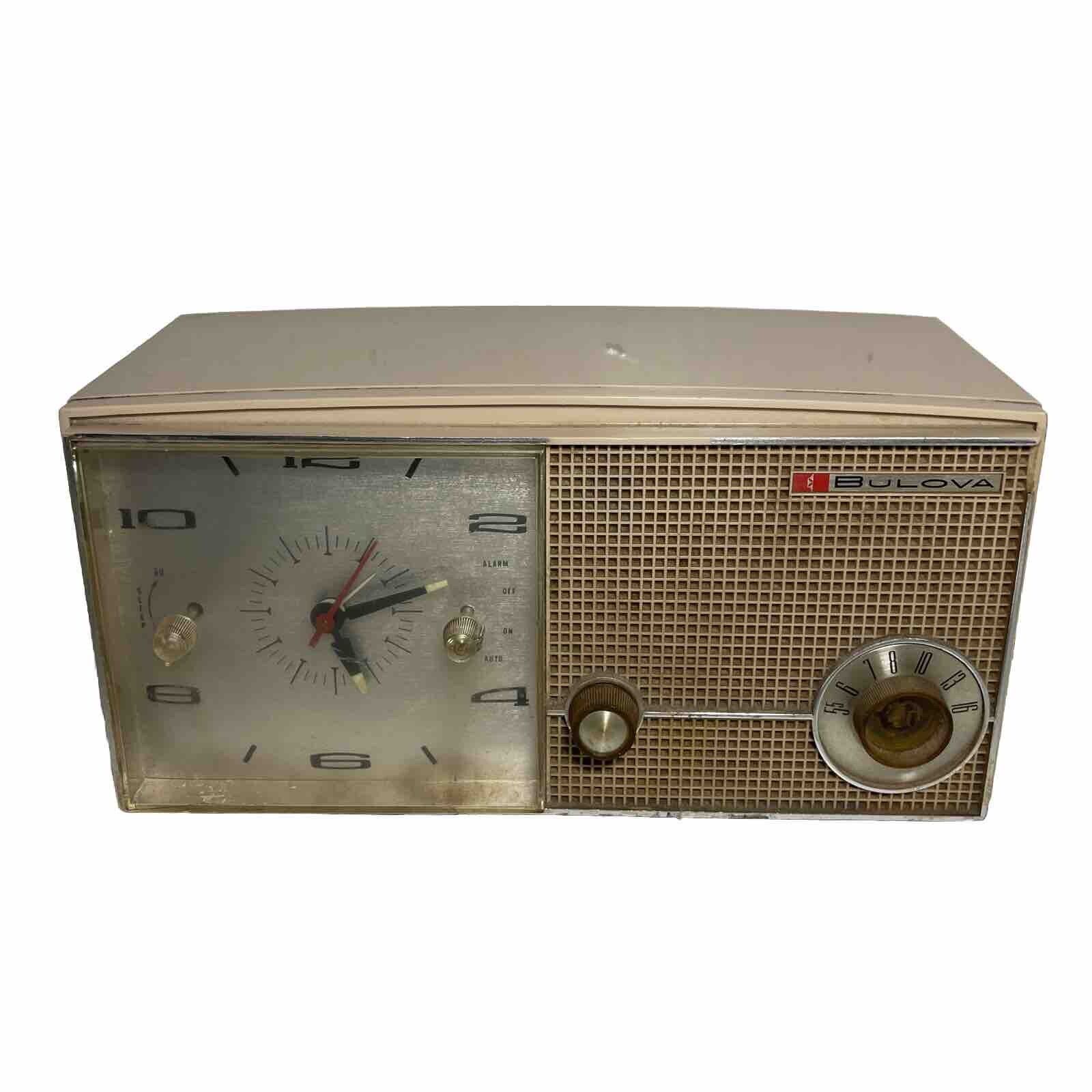 Vintage Bulova alarm clock Am Radio  Works