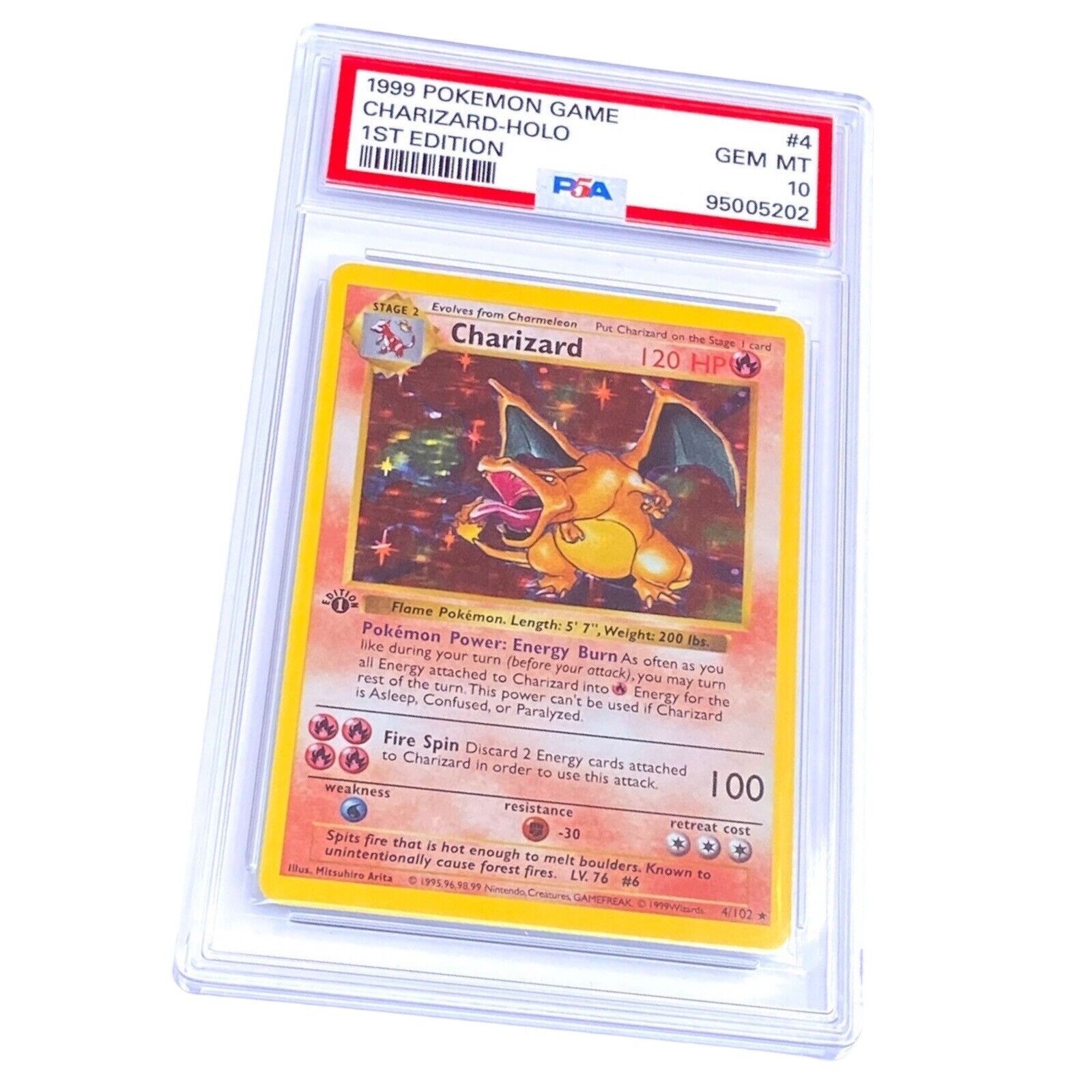 Charizard 1st Edition 4/102 Label + Card + Slab Included