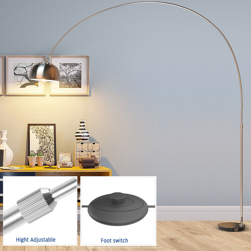 Floor Light Lamp Gooseneck Arched Marble Base 360° Rotatable Hight Adjustable