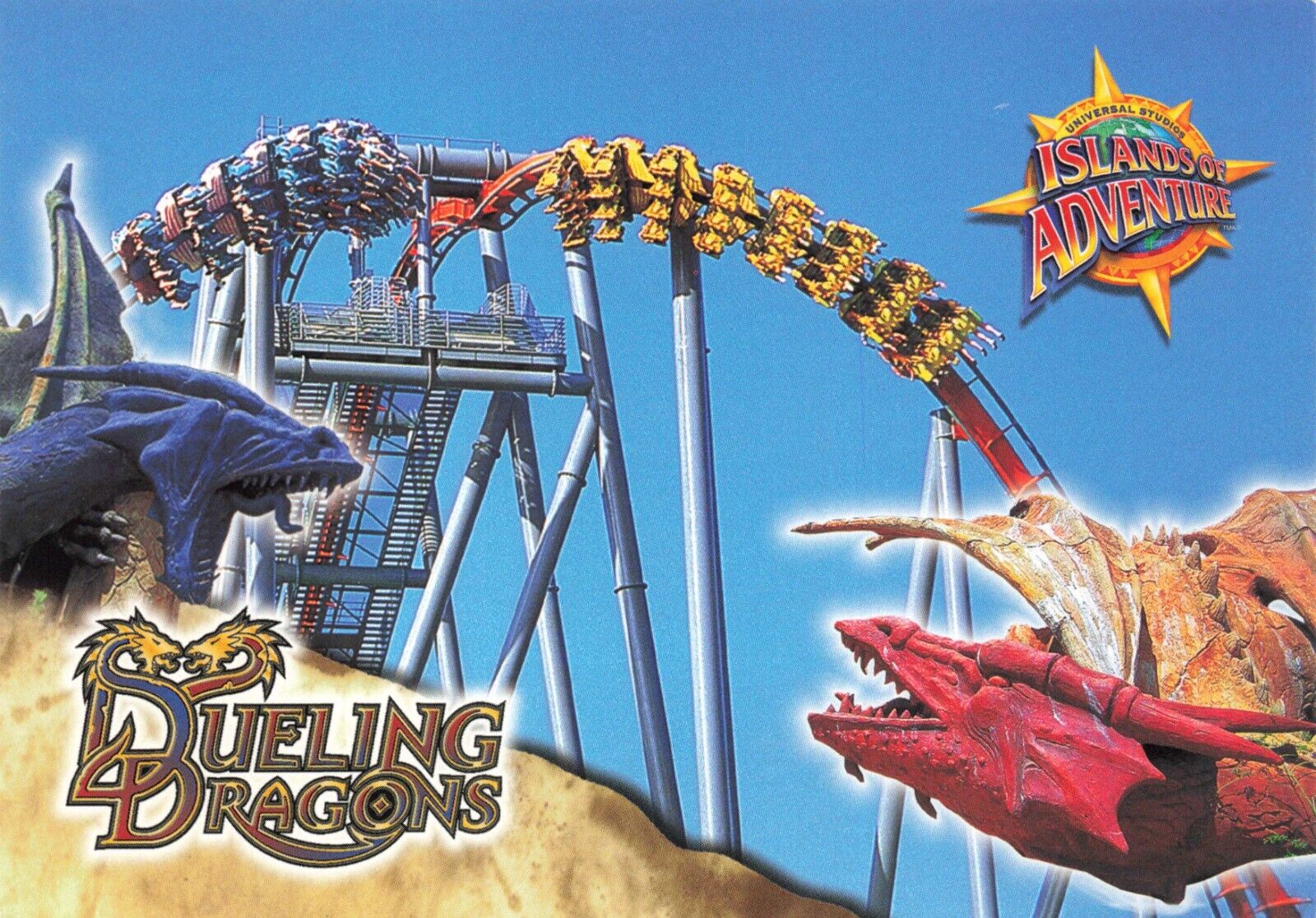 Postcard Universal Studios Theme Park Islands of Adventure Dueling Dragons