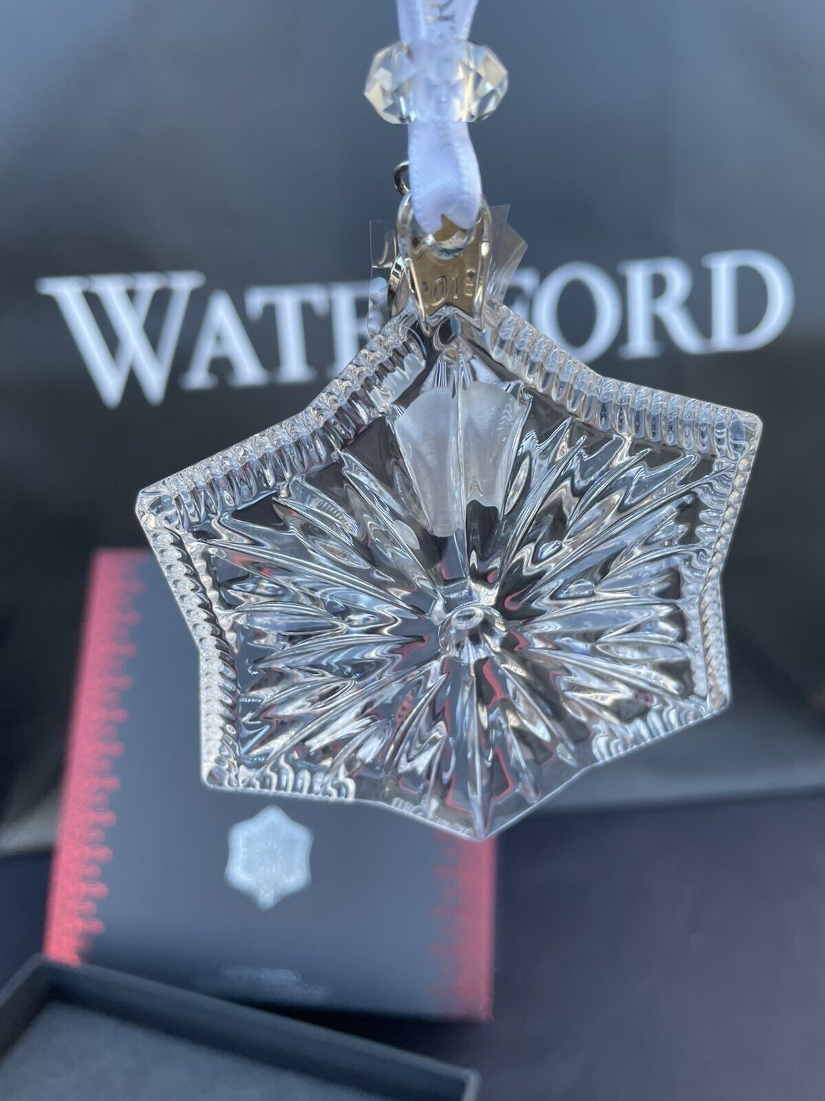 NIB Waterford 2019 Annual Edition Snowflake Crystal Christmas Ornament #40035470