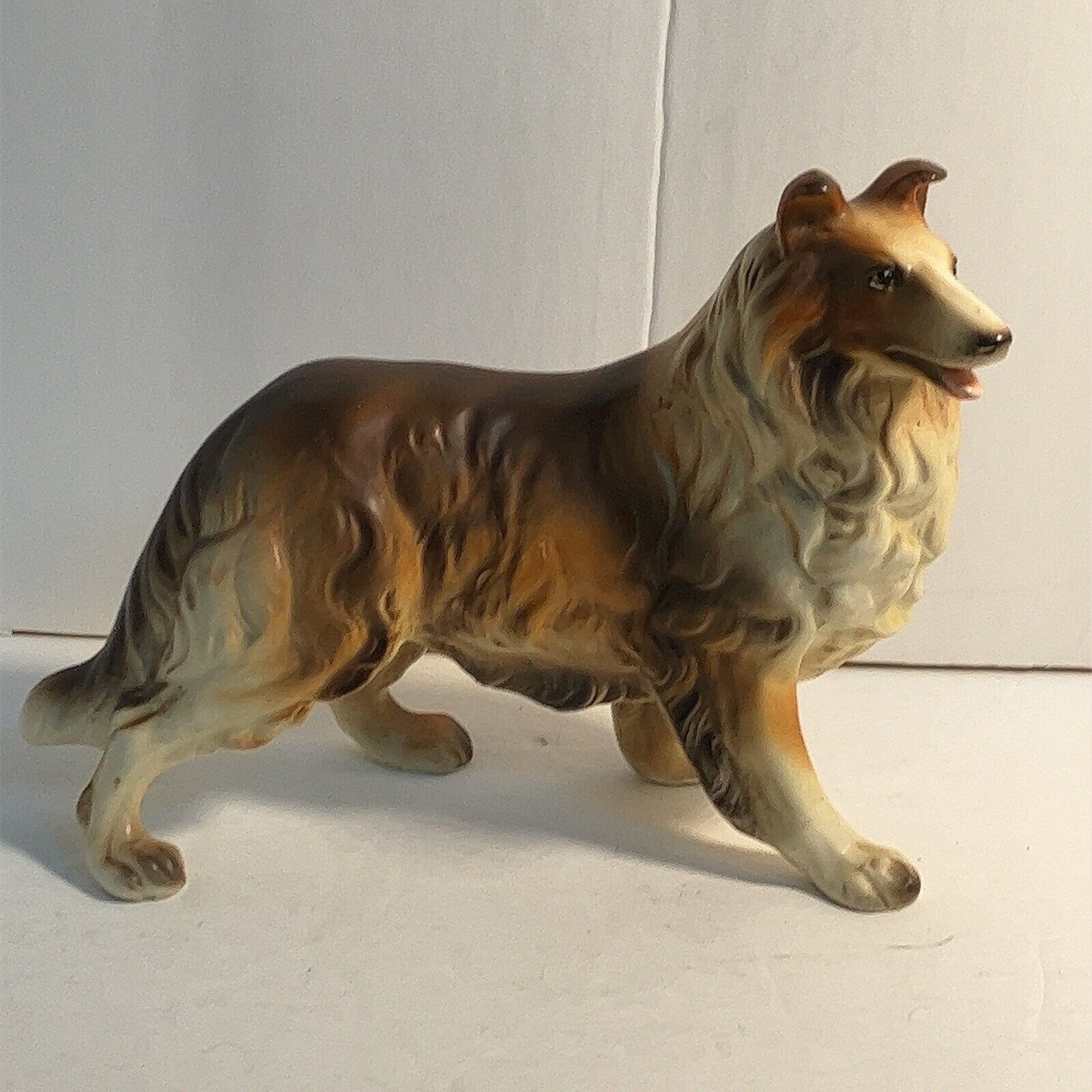Vintage Porcelain Collie Lassie Dog Fine Features Smooth
