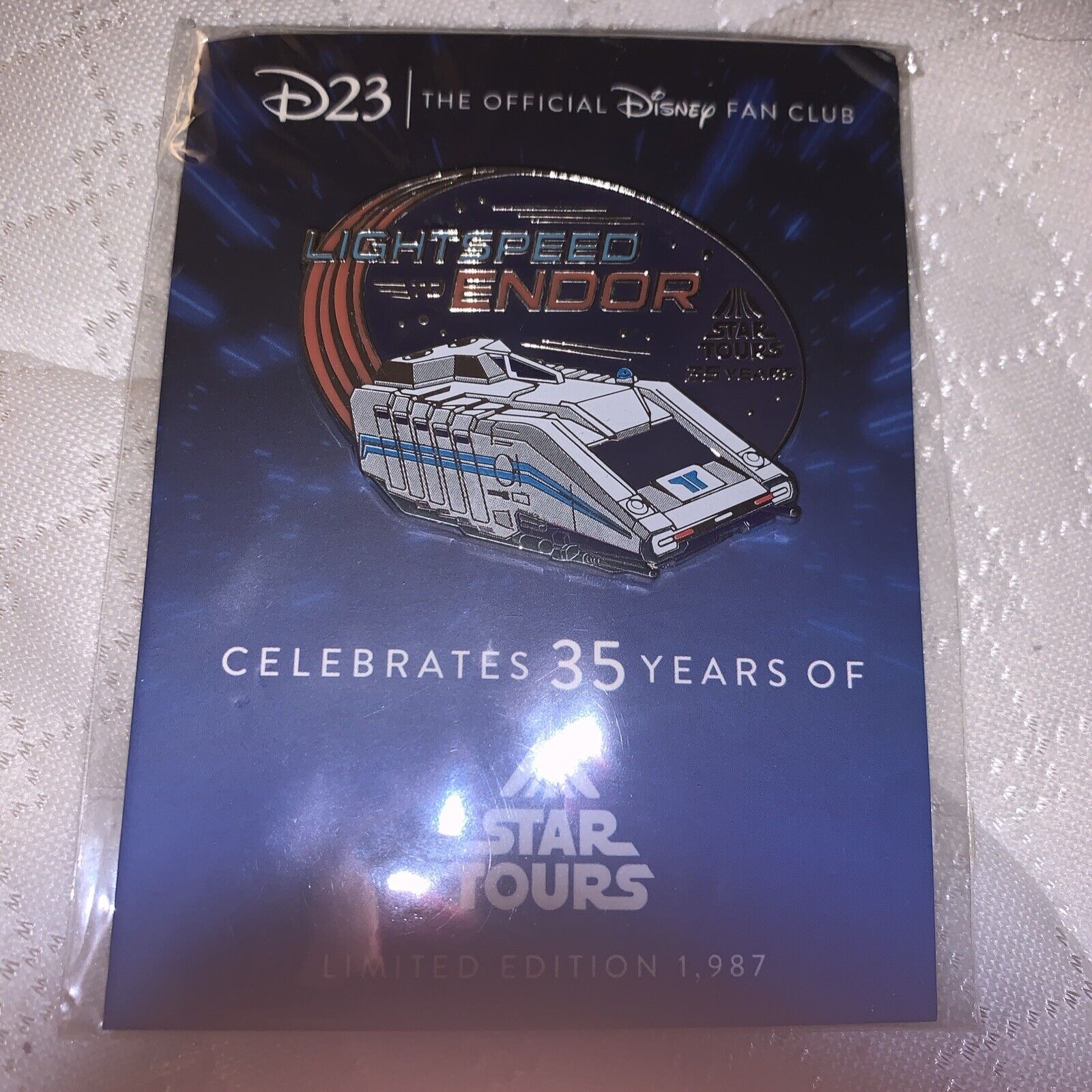 Disney D23 Exclusive Star Tours 35th Anniversary Pin Lightspeed to Endor LE 1987