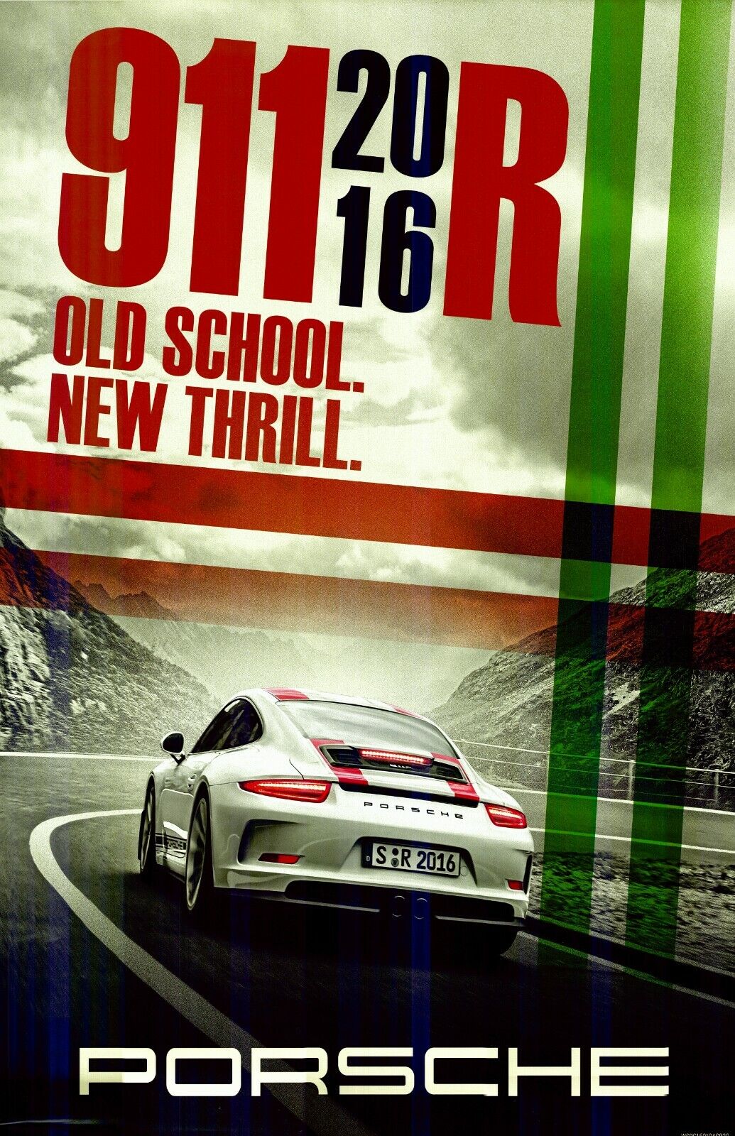 AWESOME PORSCHE POSTER 911R OLD SCHOOL NEW THRILL