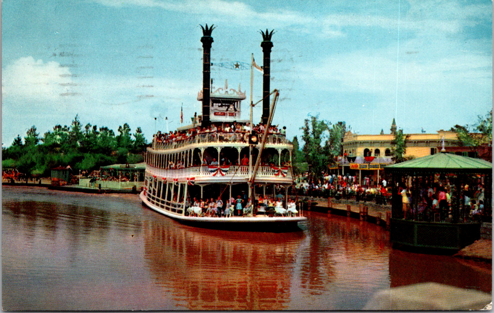 Disneyland California CA Mark Twain Boat Frontierland Vintage C. 1958 Postcard