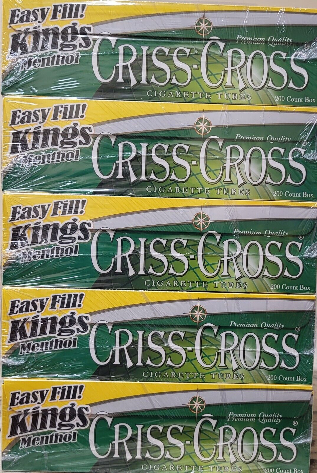 Criss Cross Cigarettes Tubes MENTHOL King Size 200/ [5] Boxes