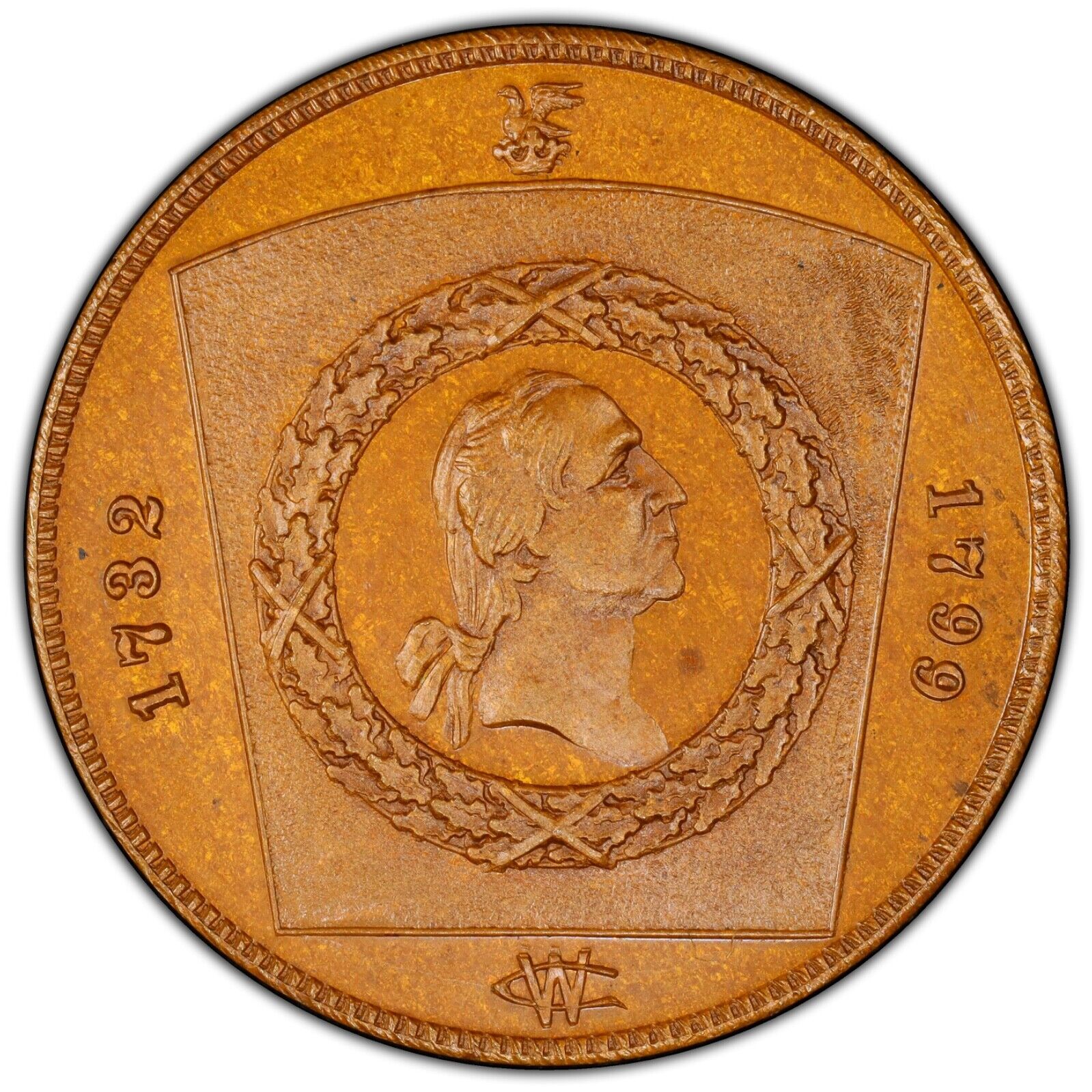 1876 Triumphal Arch Keystone AE Medal PCGS MS65BN —SOLE FINEST BROWN, HI QUALITY
