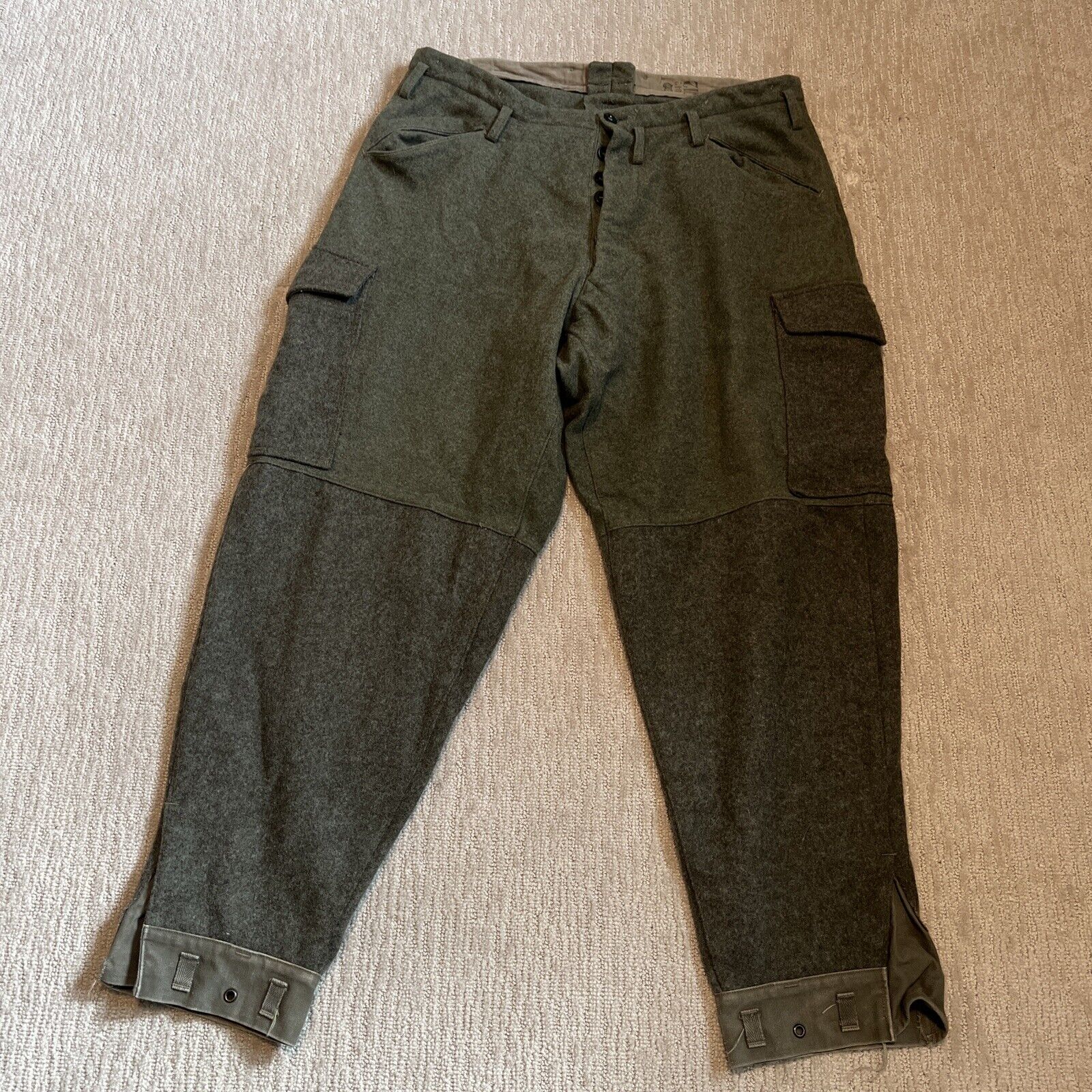 Vintage 1942 Swedish WWII Army Pants Trousers WOOL Sweden Military Sz 38