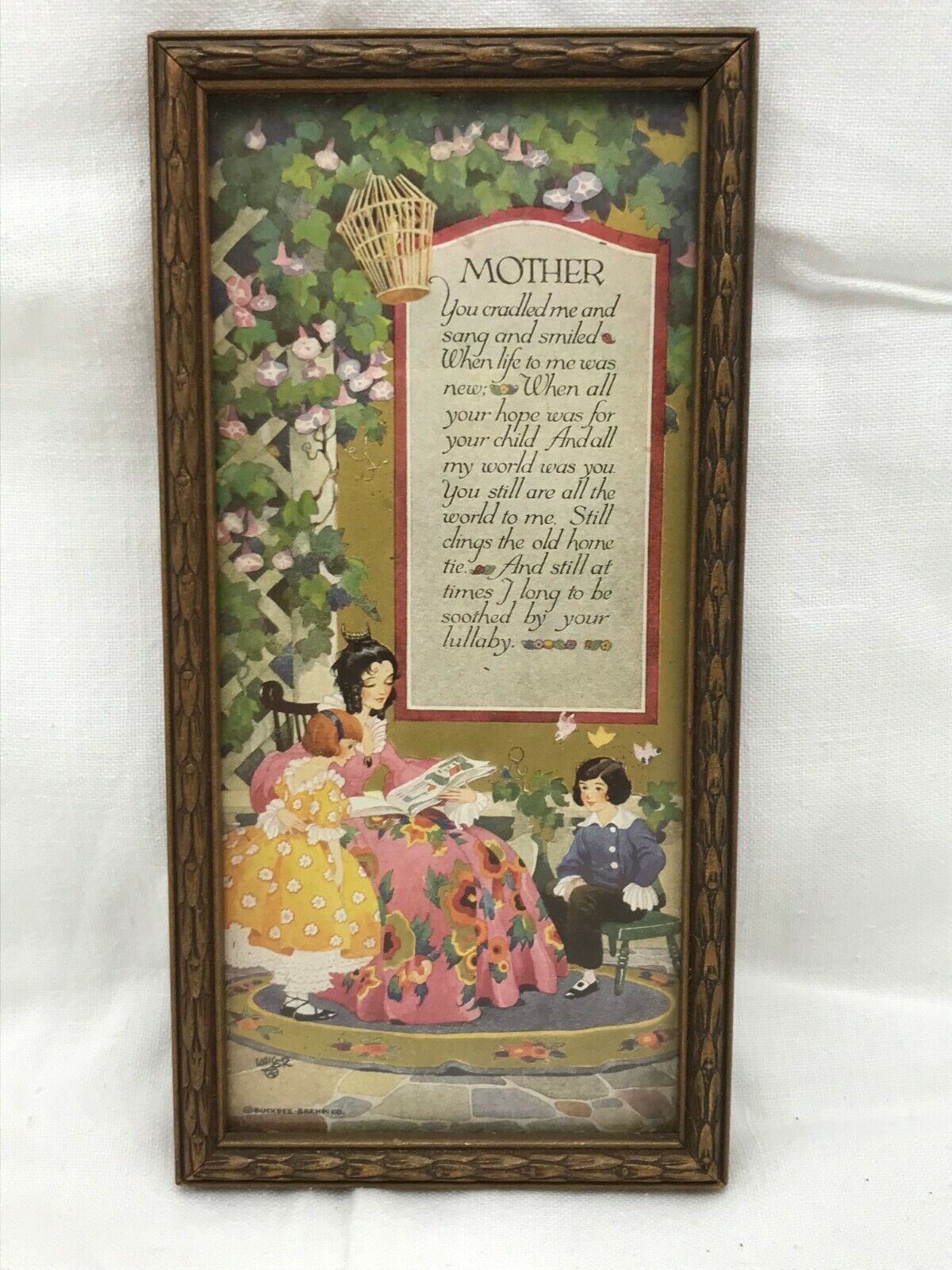 Vintage Framed Romantic Mother Print Mother's Day