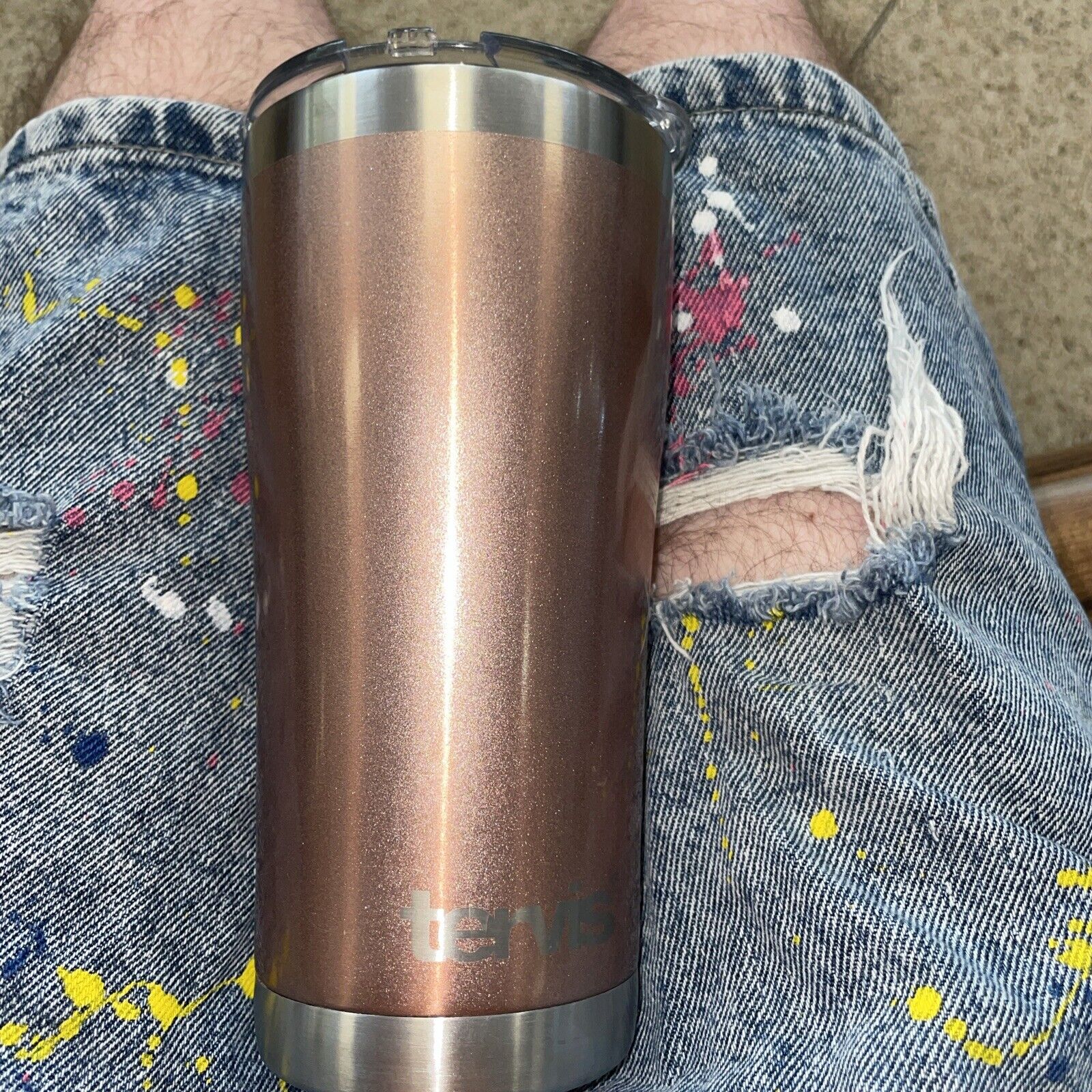 tervis 20oz Pink Powder Coated Stainless Coffee Travel Tumbler