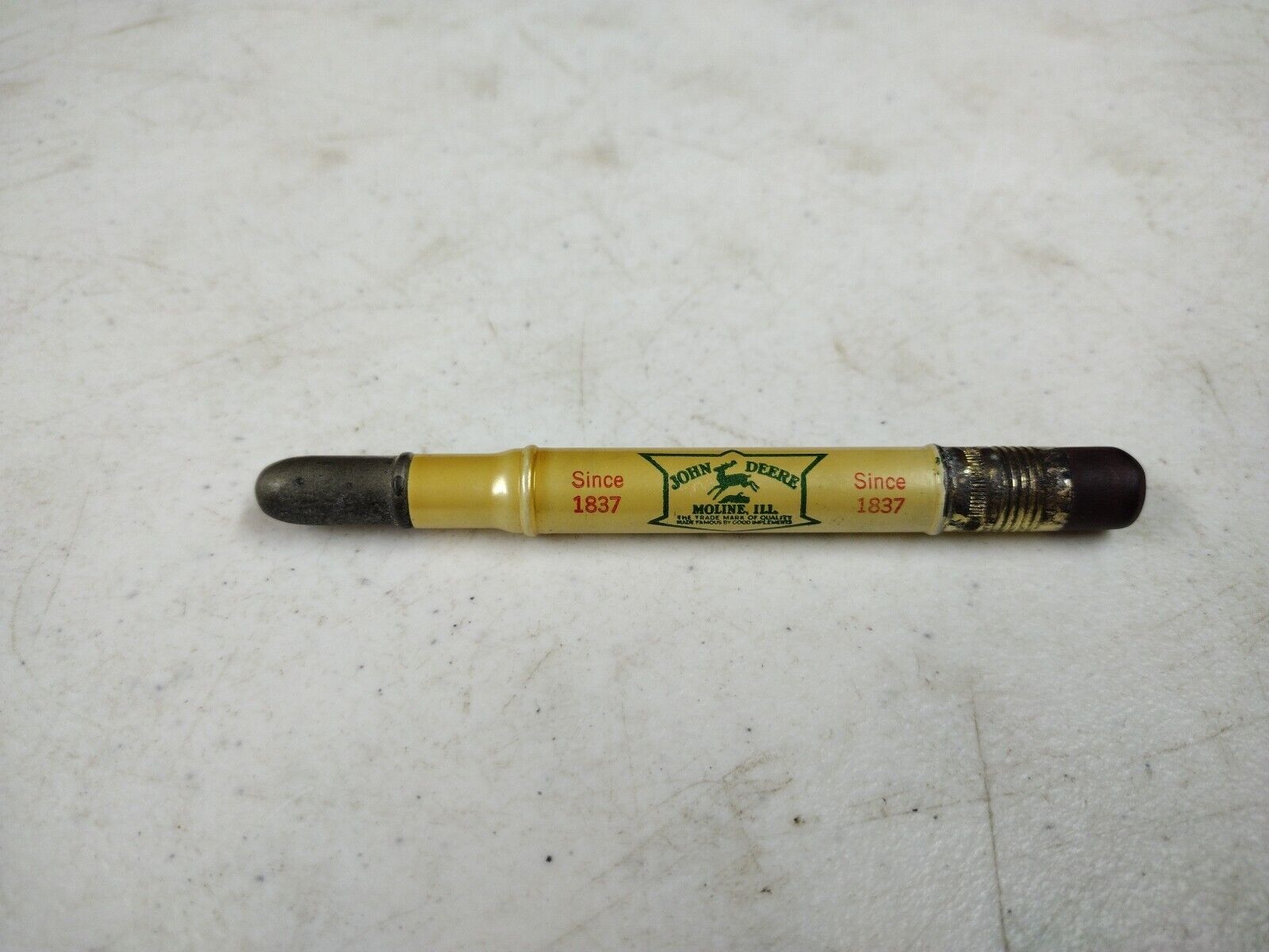 Vintage 1930's John Deere Since 1837 Yates City IL Advertising Bullet Pencil