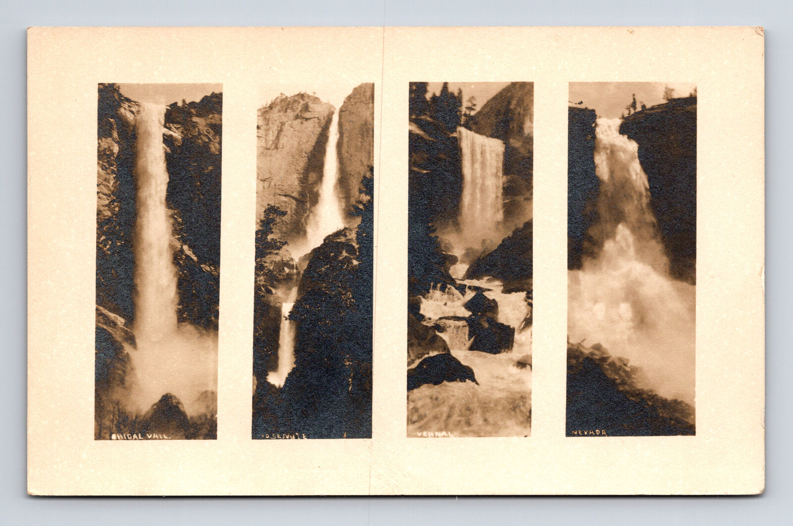 RPPC 4 Falls of Yosemite National Park California CA Postcard