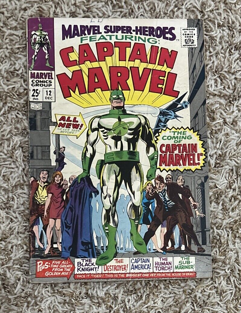 Marvel Super-Heroes #12 * 1st app original Captain Marvel * 1967 VG- to VG