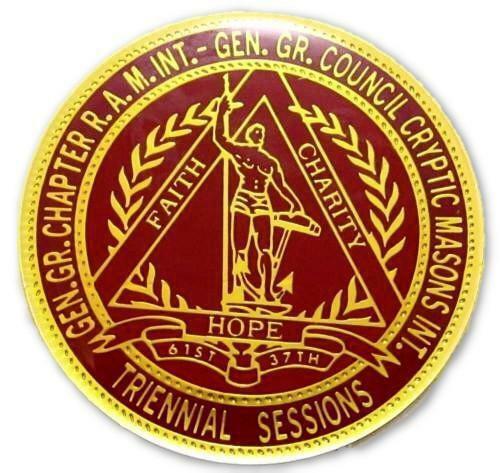 General Grand Council Cryptic Masons International Triennial Big Badge Pin