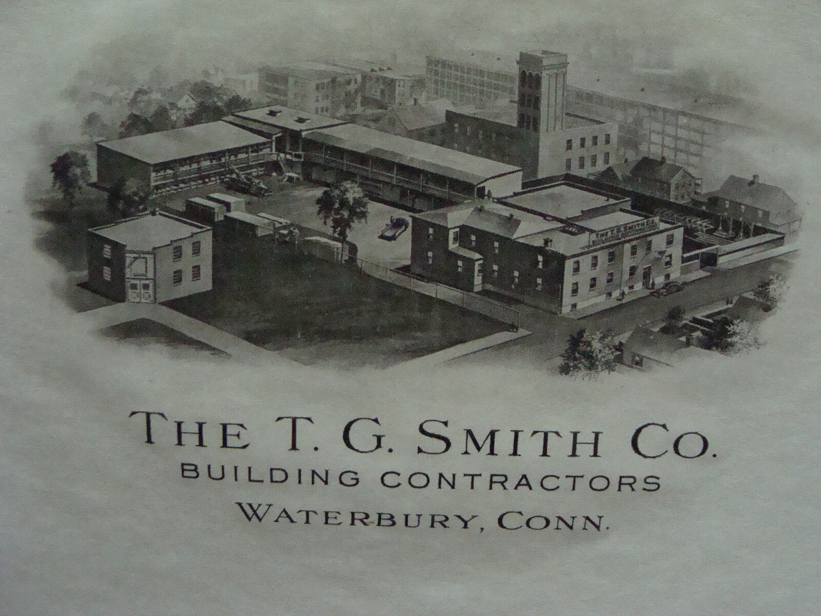 orig 1940s Printing example Photogravure Letterhead: THE T.G. SMITH contractors
