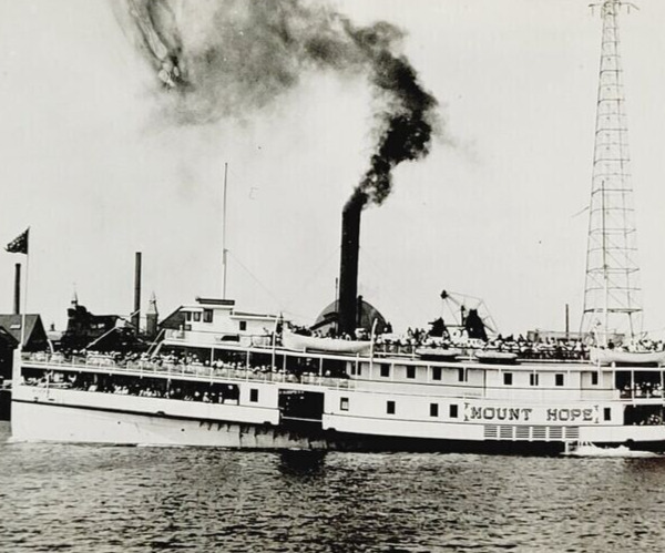 Rare c1910 Mount Hope Steamboat Photo Postcard Set Narragansett Bay Steamer